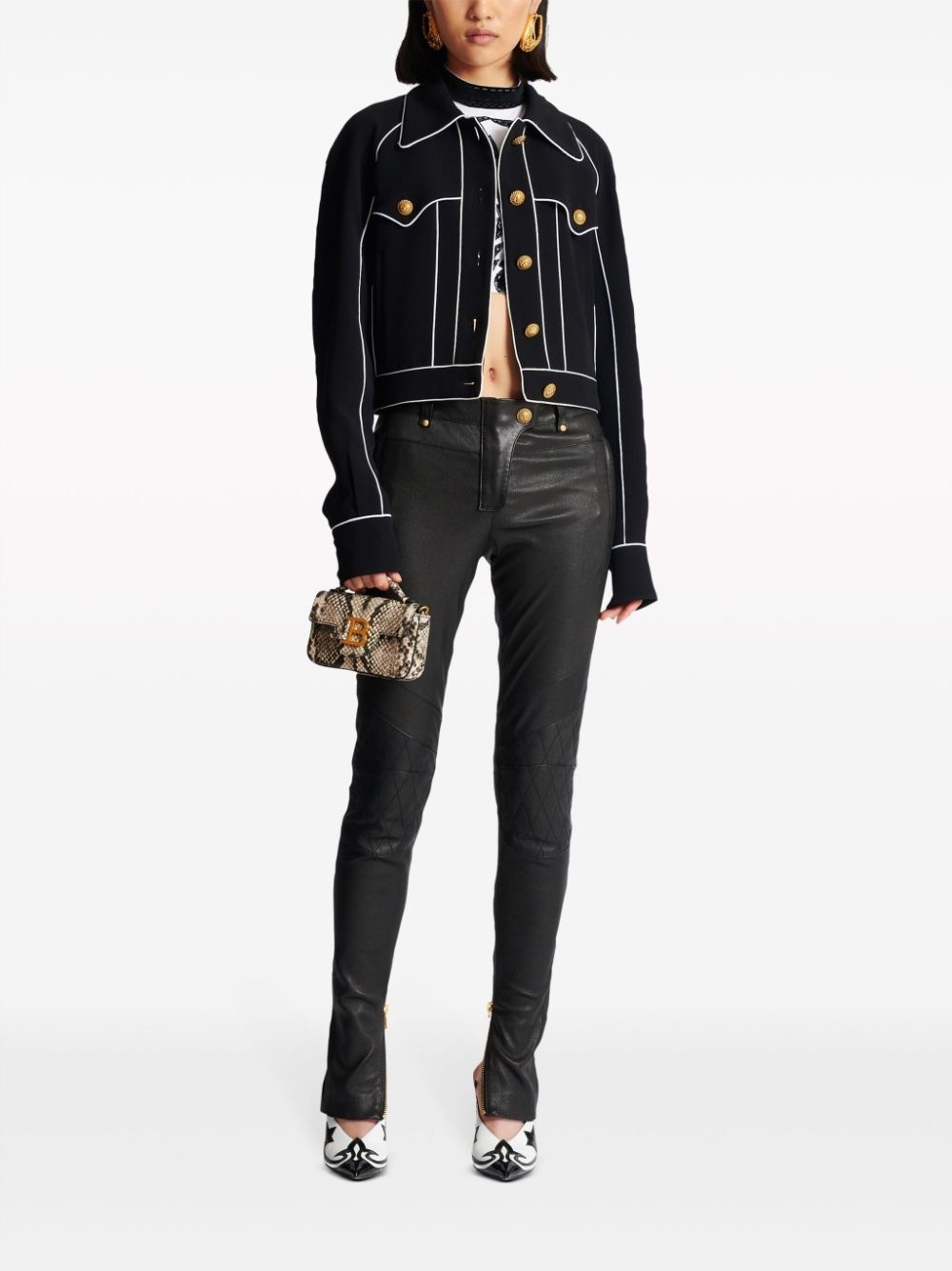 logo-embroidered Western jacket - 2