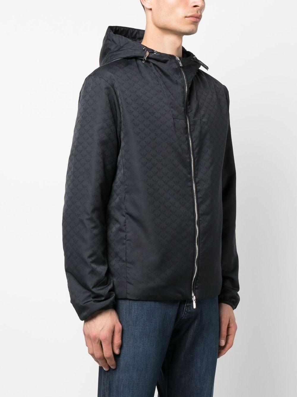 monogram-pattern hooded jacket - 3
