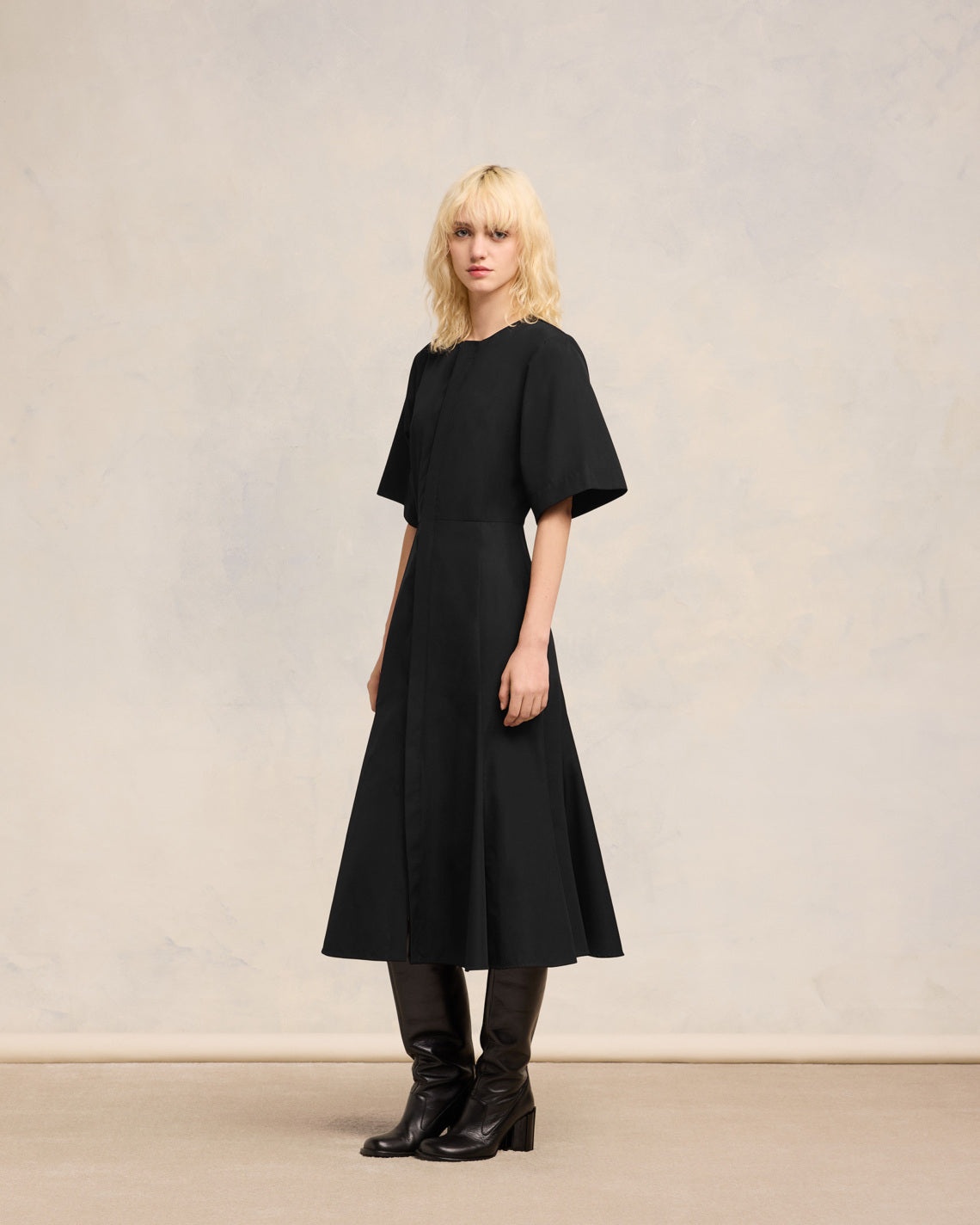 MIDI DRESS WITH HIDDEN TAB - 5