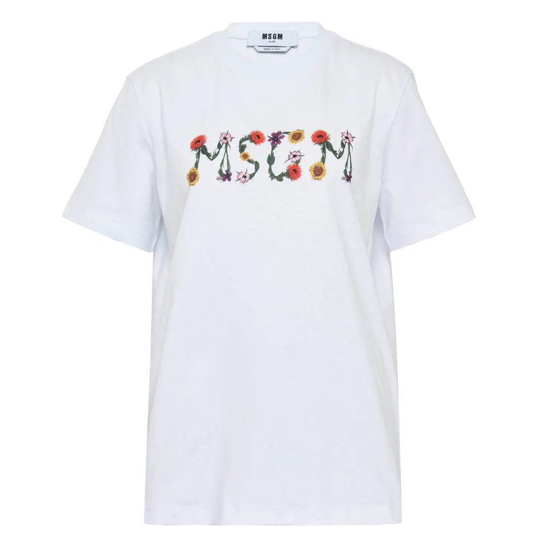 Floral MSGM Logo Tee - 1
