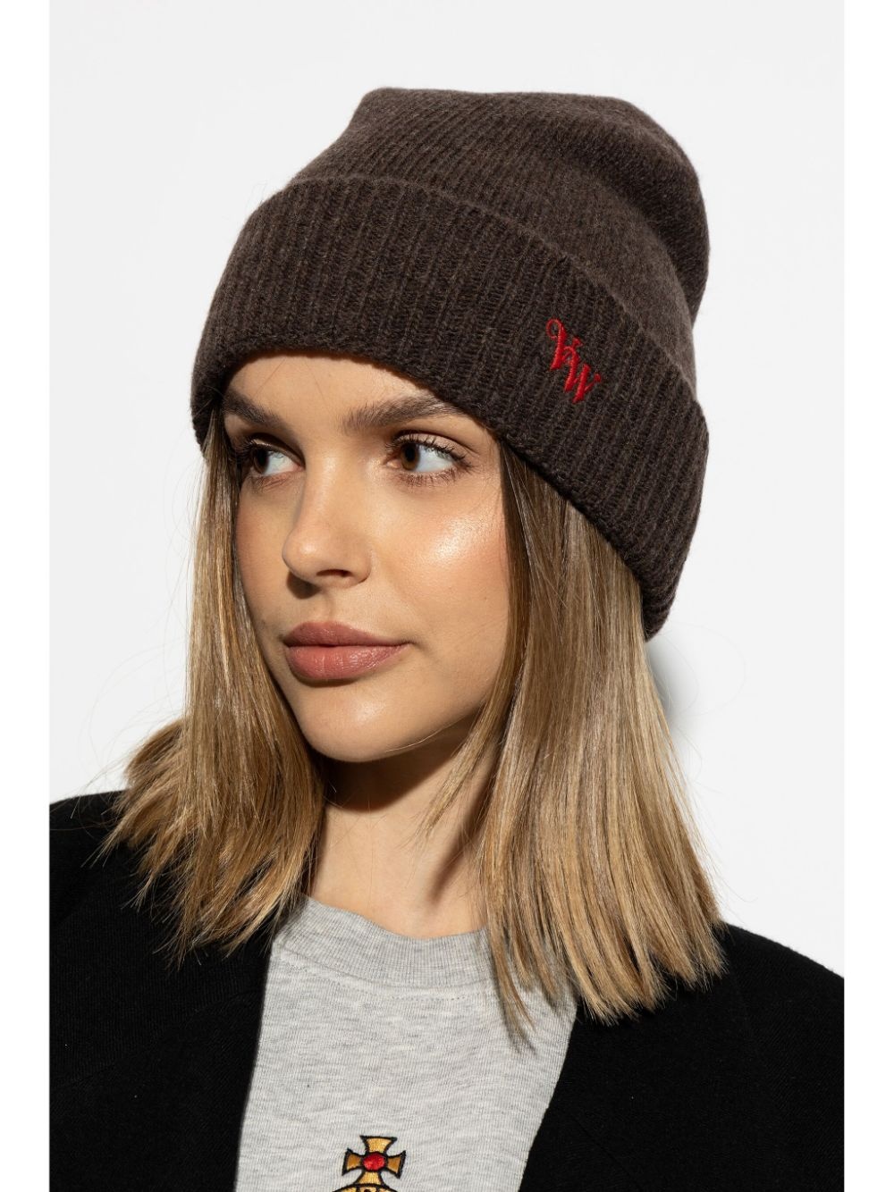 logo-embroidered cashmere beanie - 2