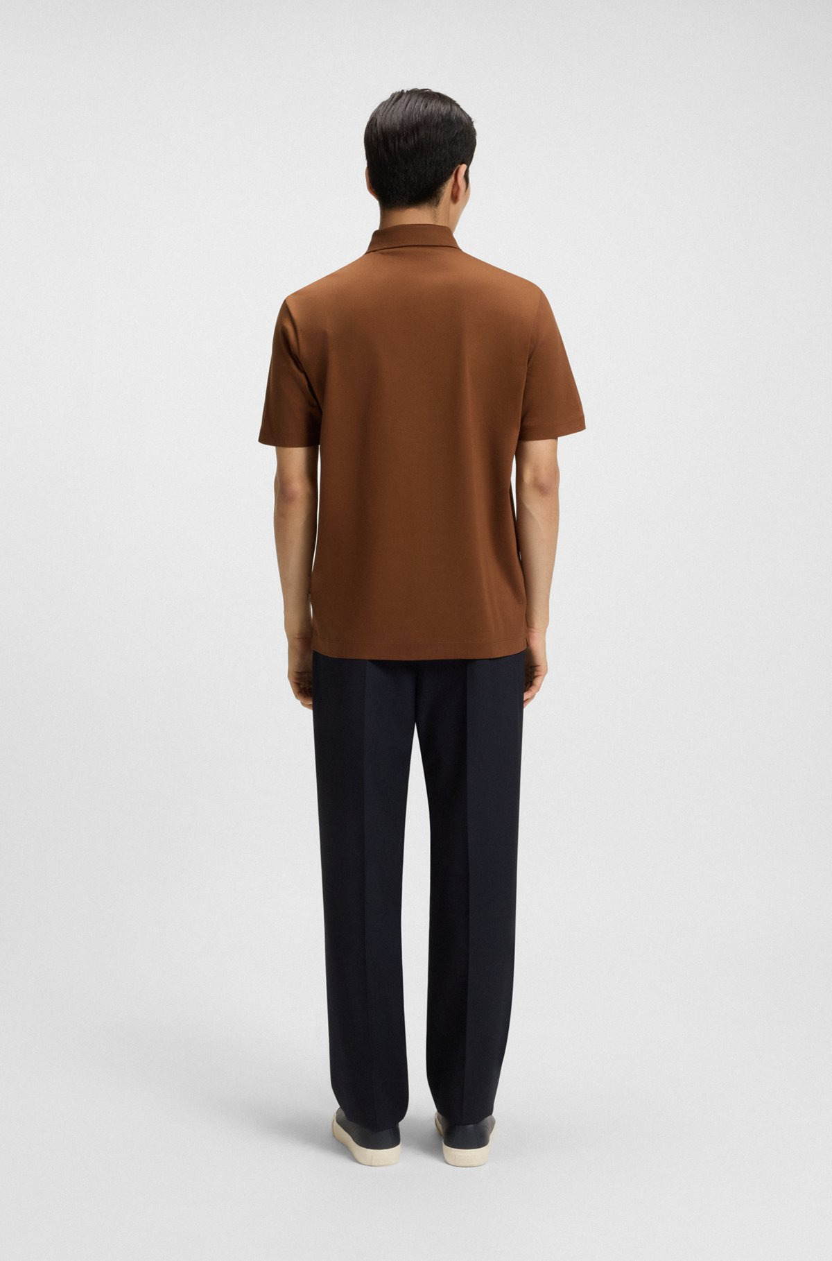 MERCERIZED-COTTON POLO SHIRT WITH DOUBLE MONOGRAM - 5