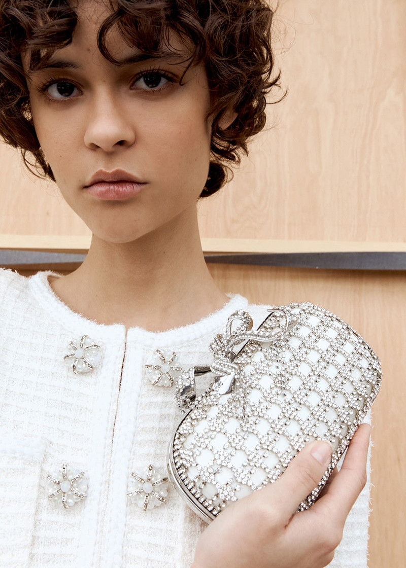 self-portrait Champagne Crystal Clutch Bag outlook