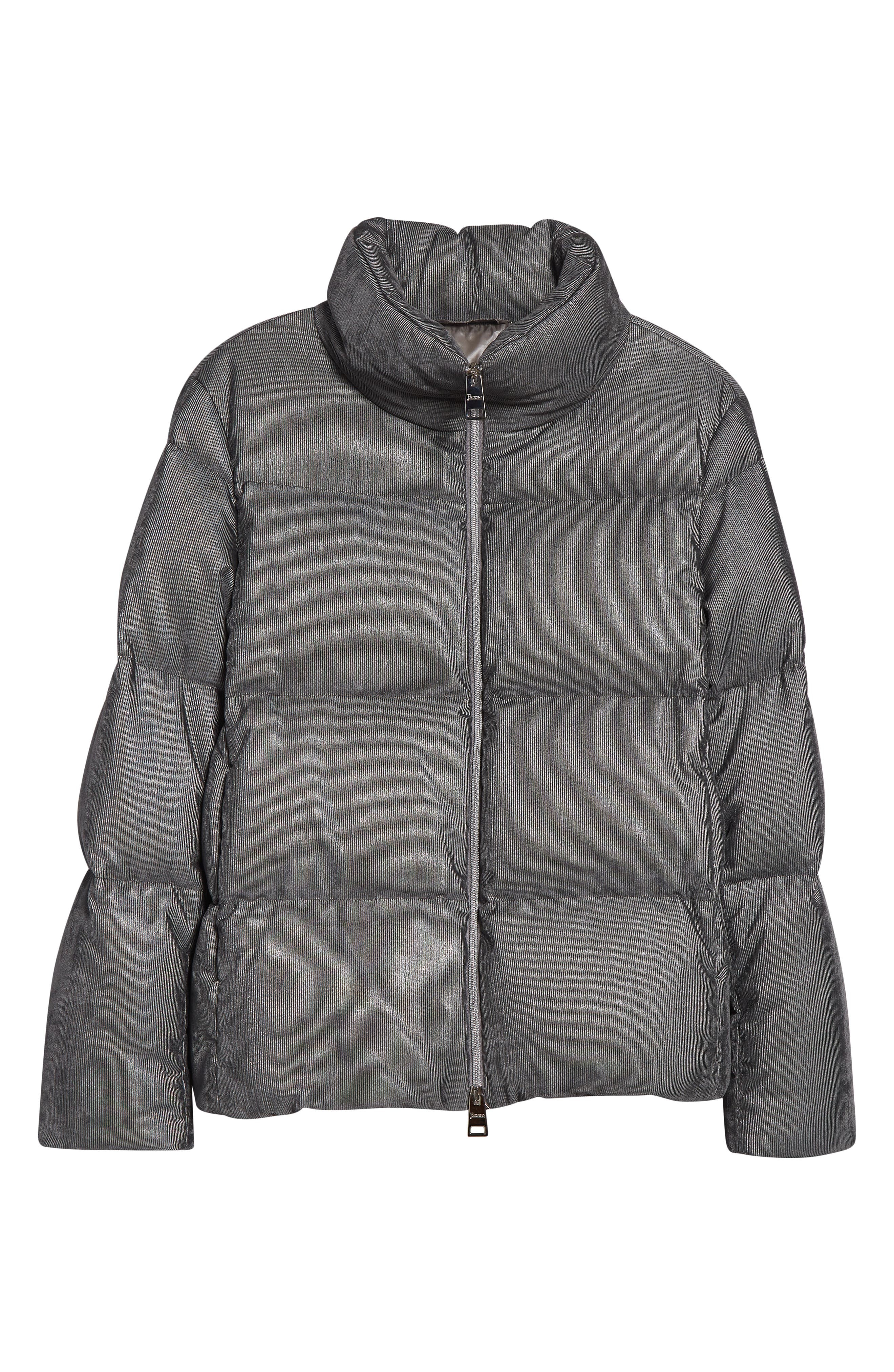 Herno Metallic Corduroy Down Jacket in Grigio Perla at Nordstrom - 6