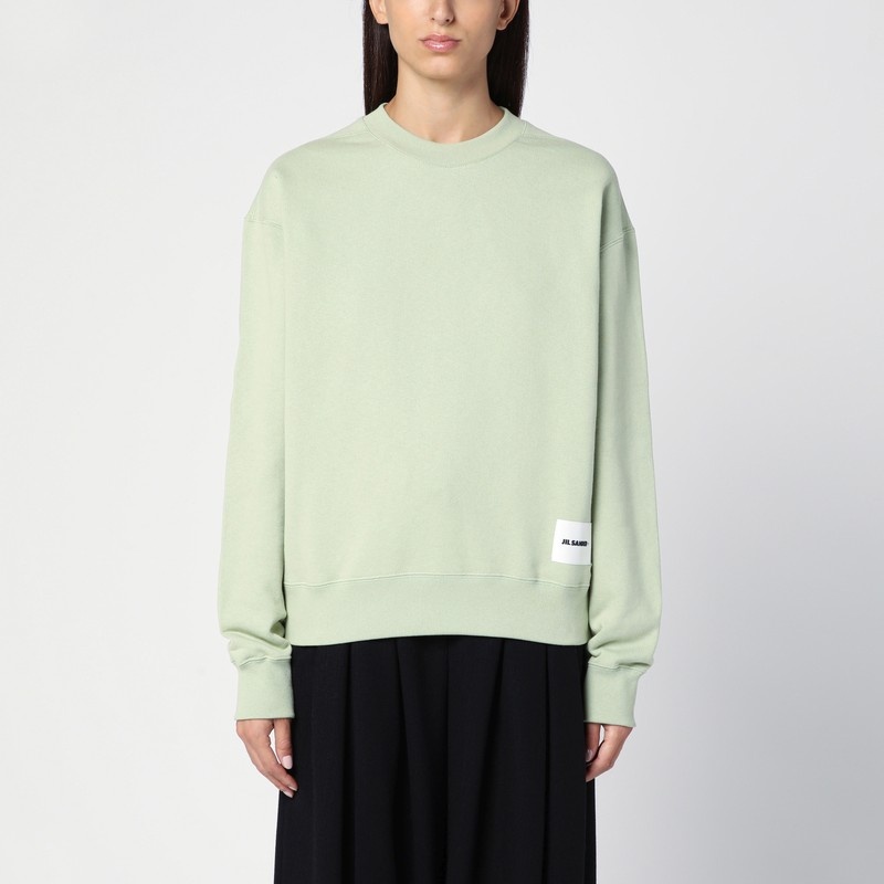 Apple green cotton crewneck sweatshirt - 1