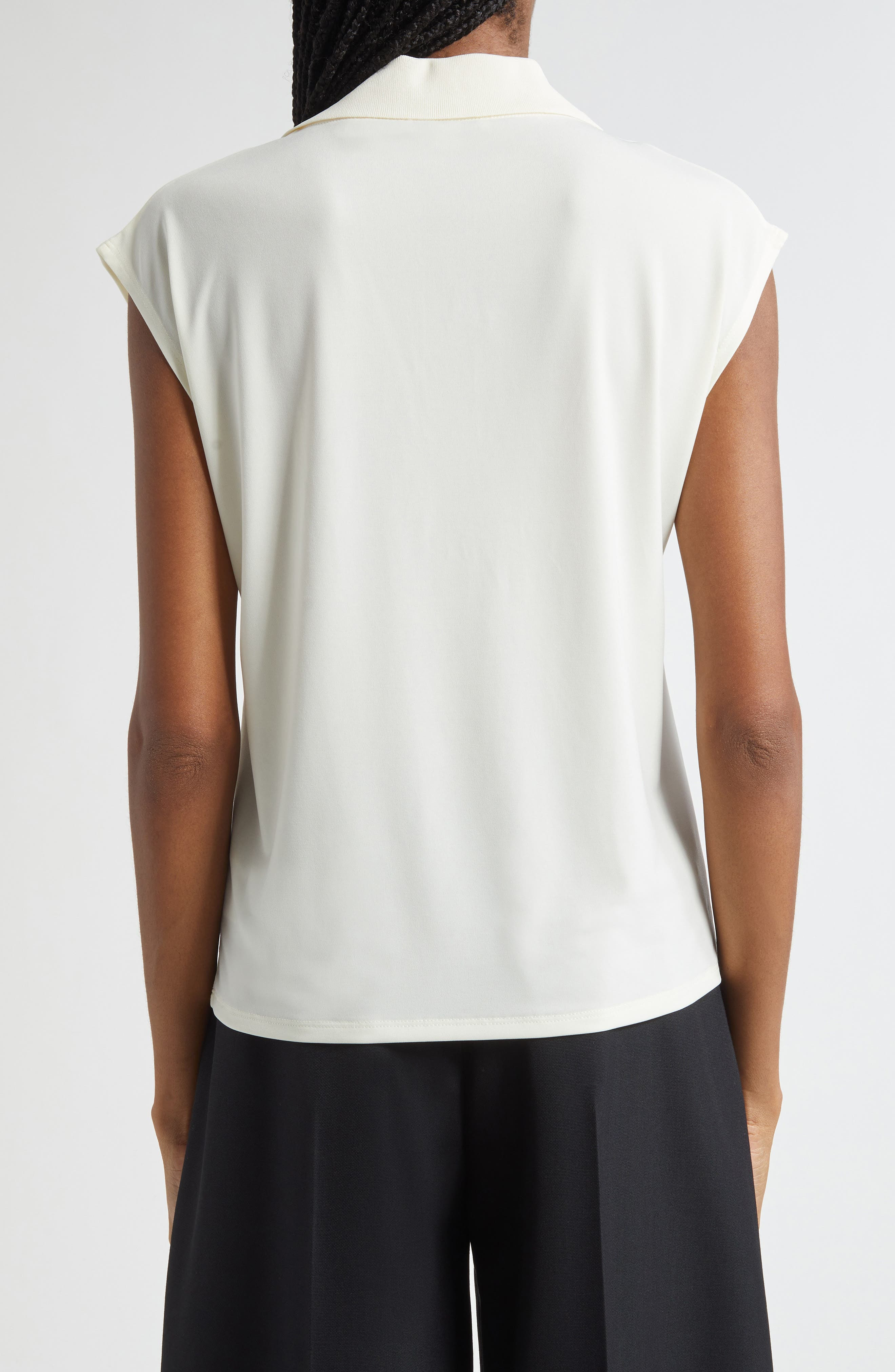 Vince Cap Sleeve Johnny Collar Polo in Ivory at Nordstrom - 2