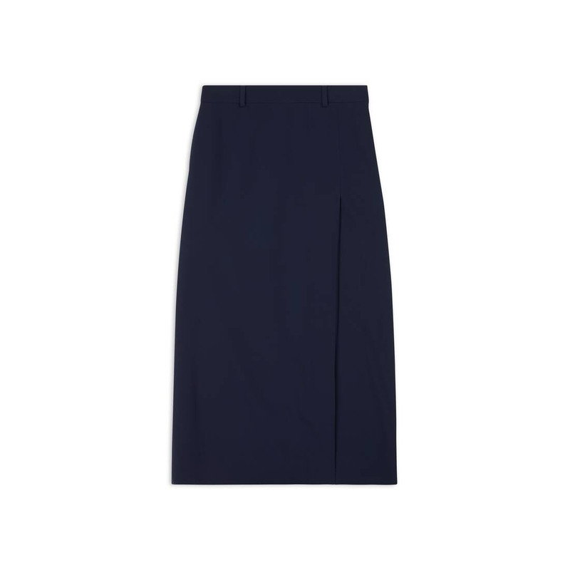 Slit Tailored Skirt in Navy Blue 1
