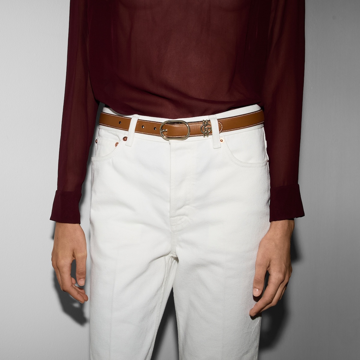 Belt with oval buckle - 3