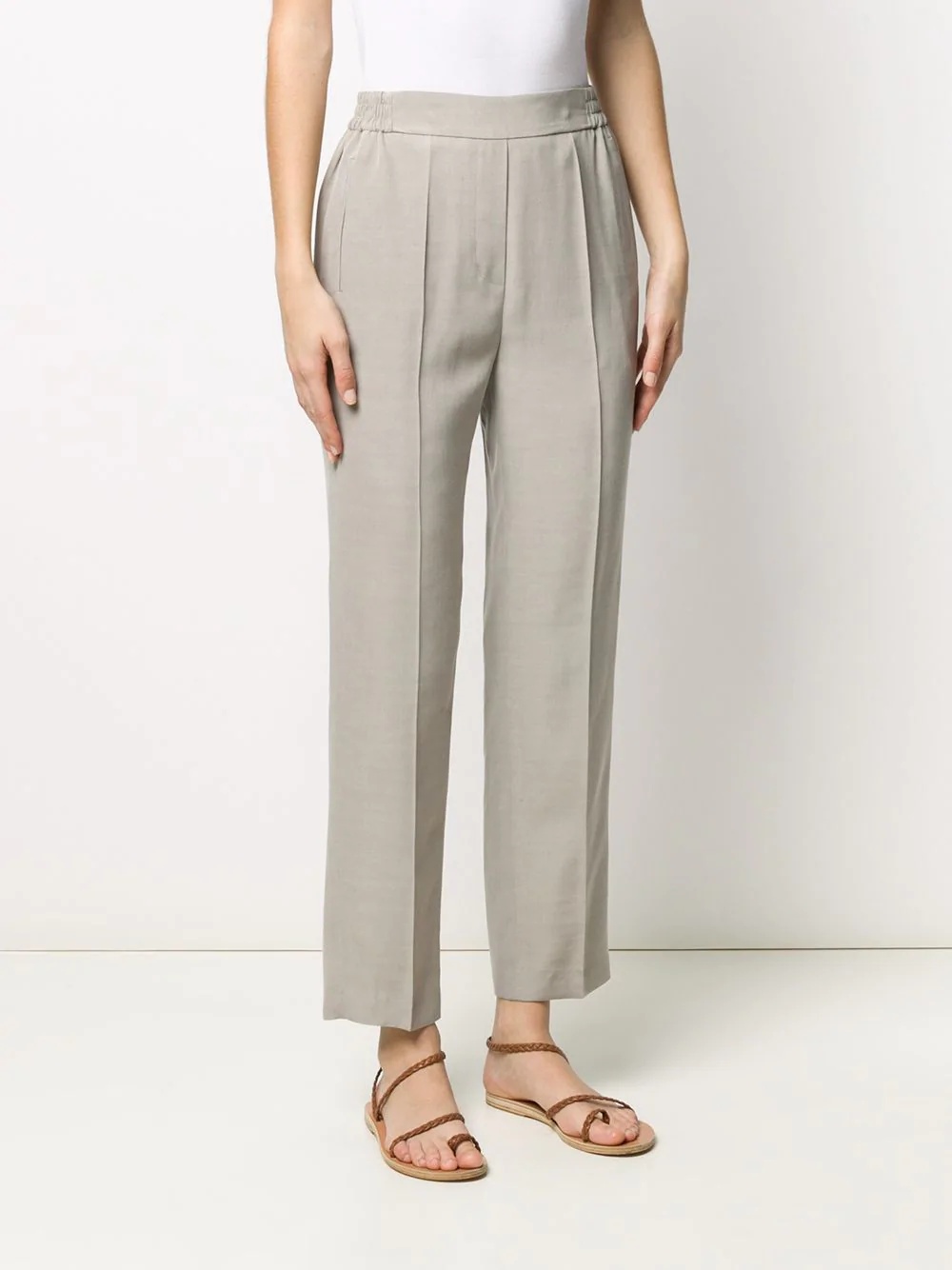 straight leg cropped trousers - 3