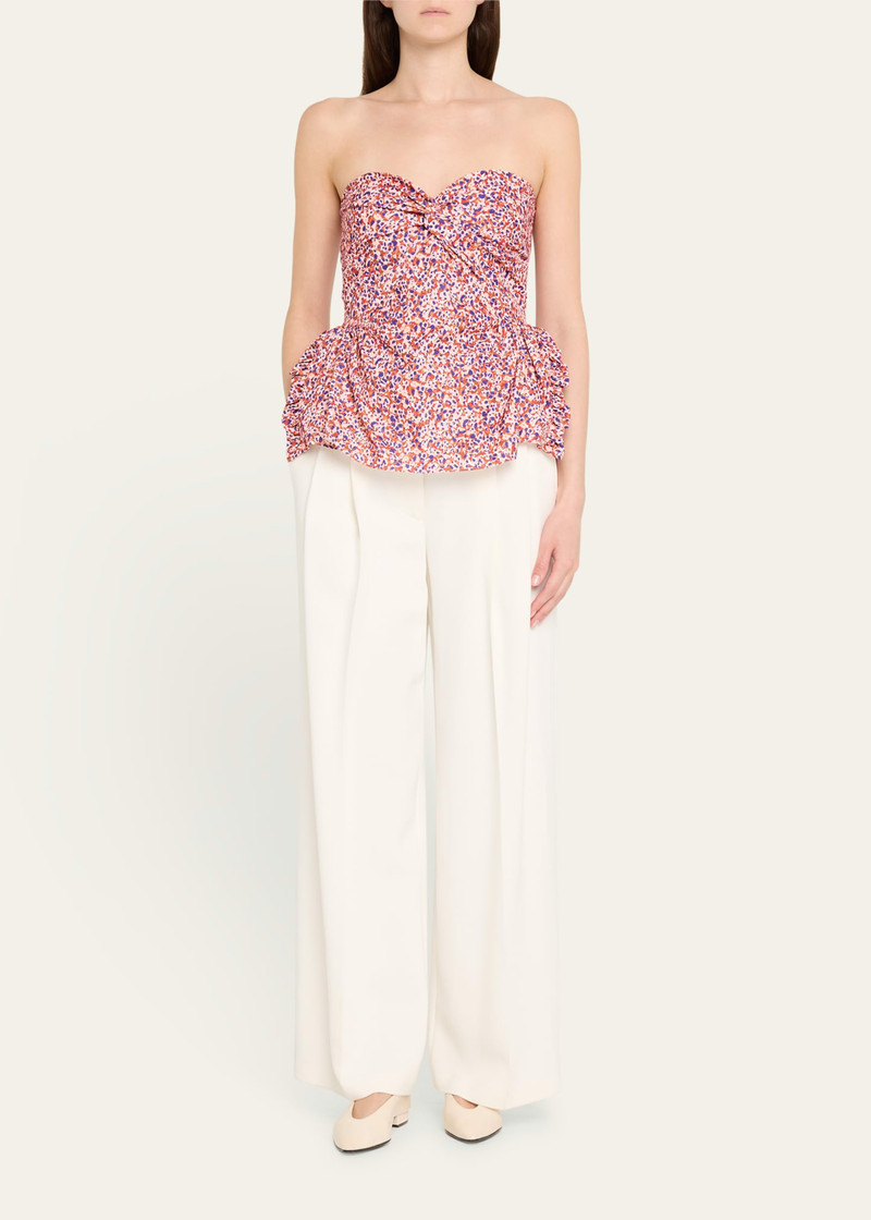 KIKA VARGAS Tasha Dots Twill Peplum Top outlook