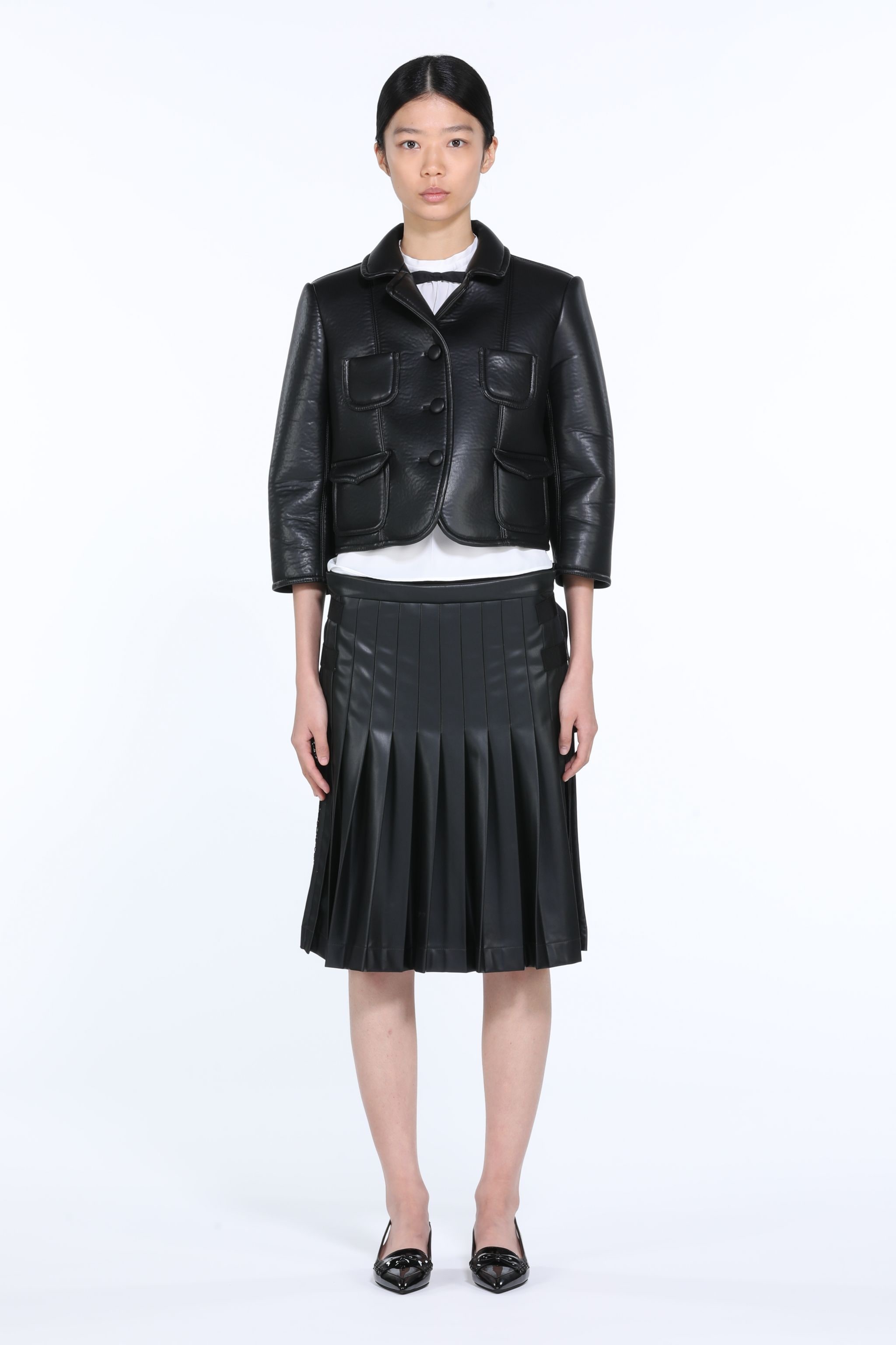 CROPPED SYNTHETIC-LEATHER JACKET - 4