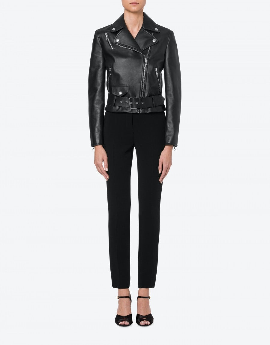 MOSCHINO CHERRY PIE NAPPA LEATHER BIKER - 3
