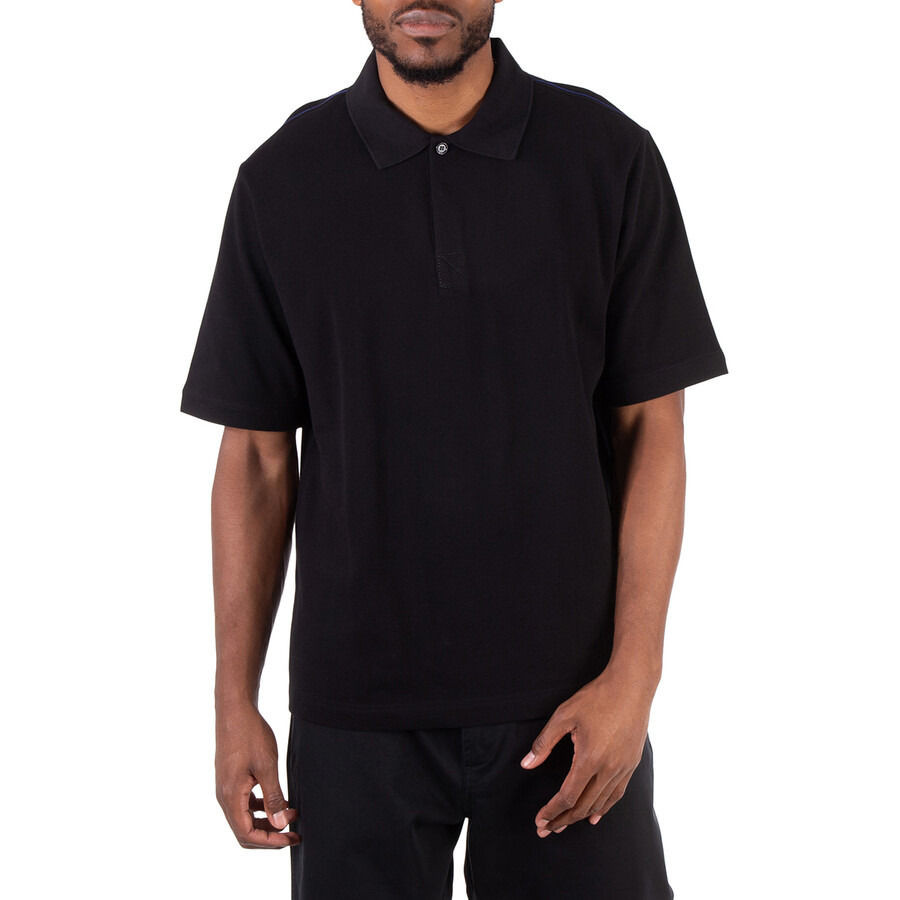 Burberry Striped-Cuffs Short Sleeved Cotton Polo Shirt - 3