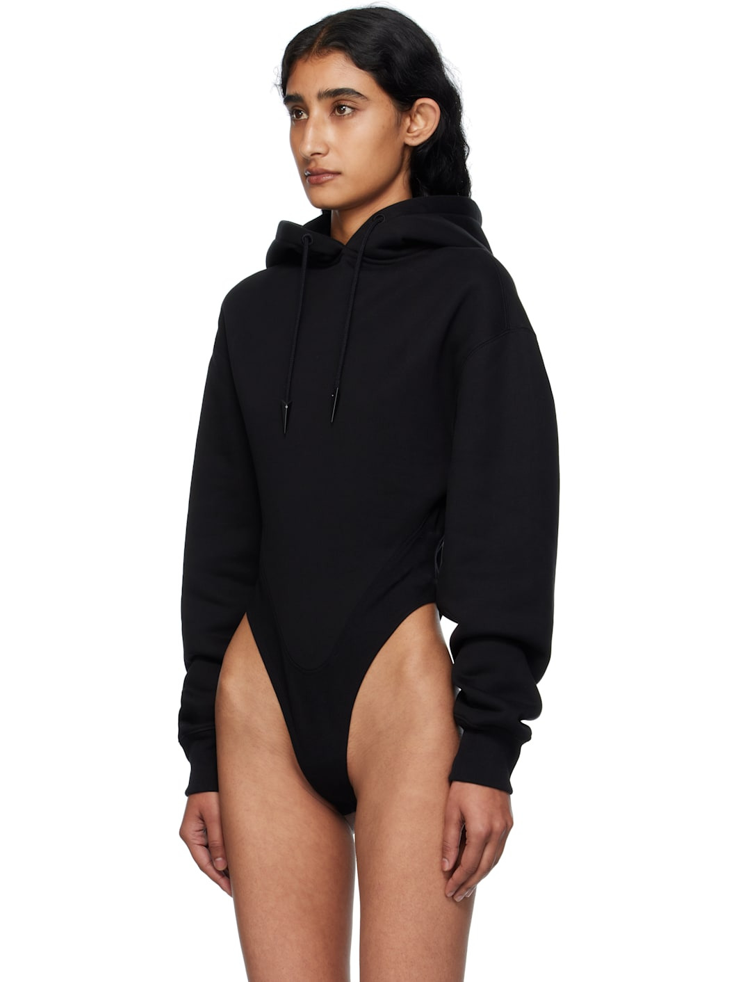 Black Fleece Hood Bodysuit - 4