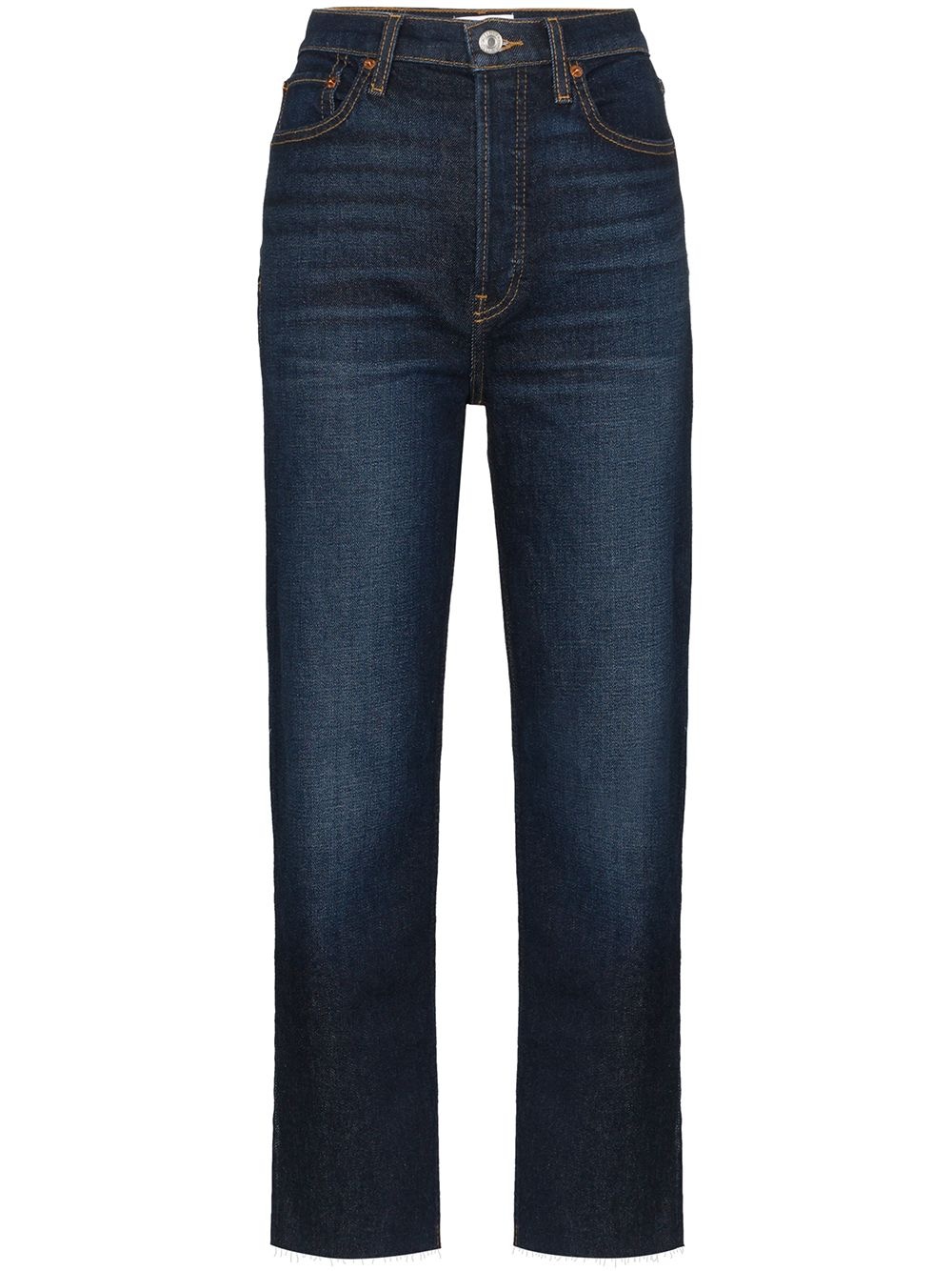 high-rise dark wash jeans - 1