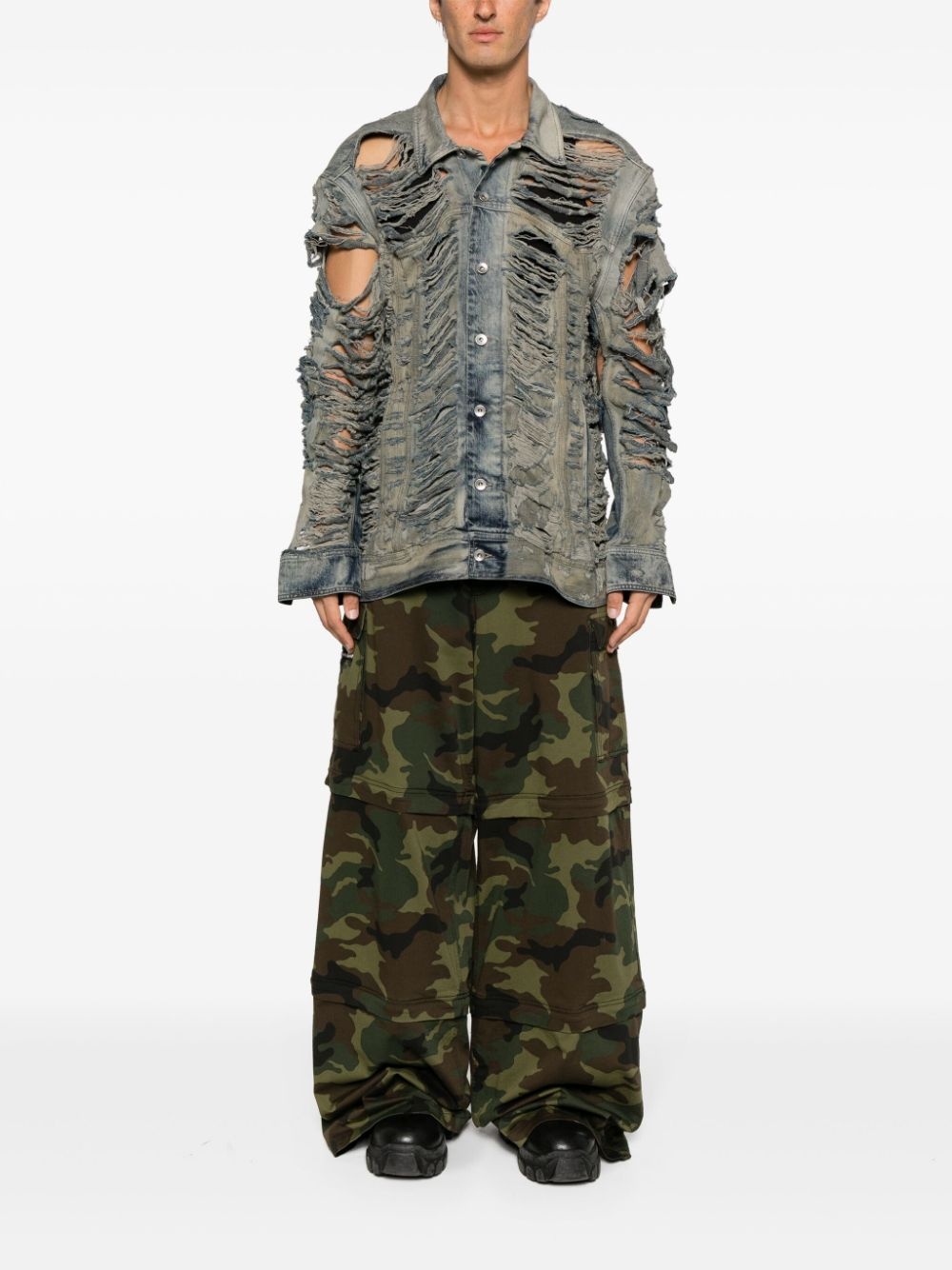 Shredded denim jacket - 2