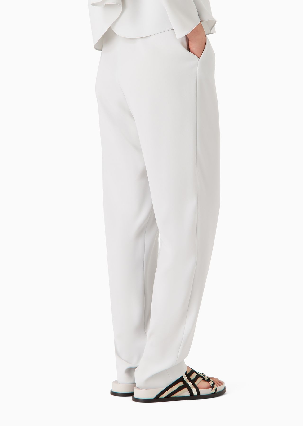 Darted, high-waisted trousers in techno cady - 3