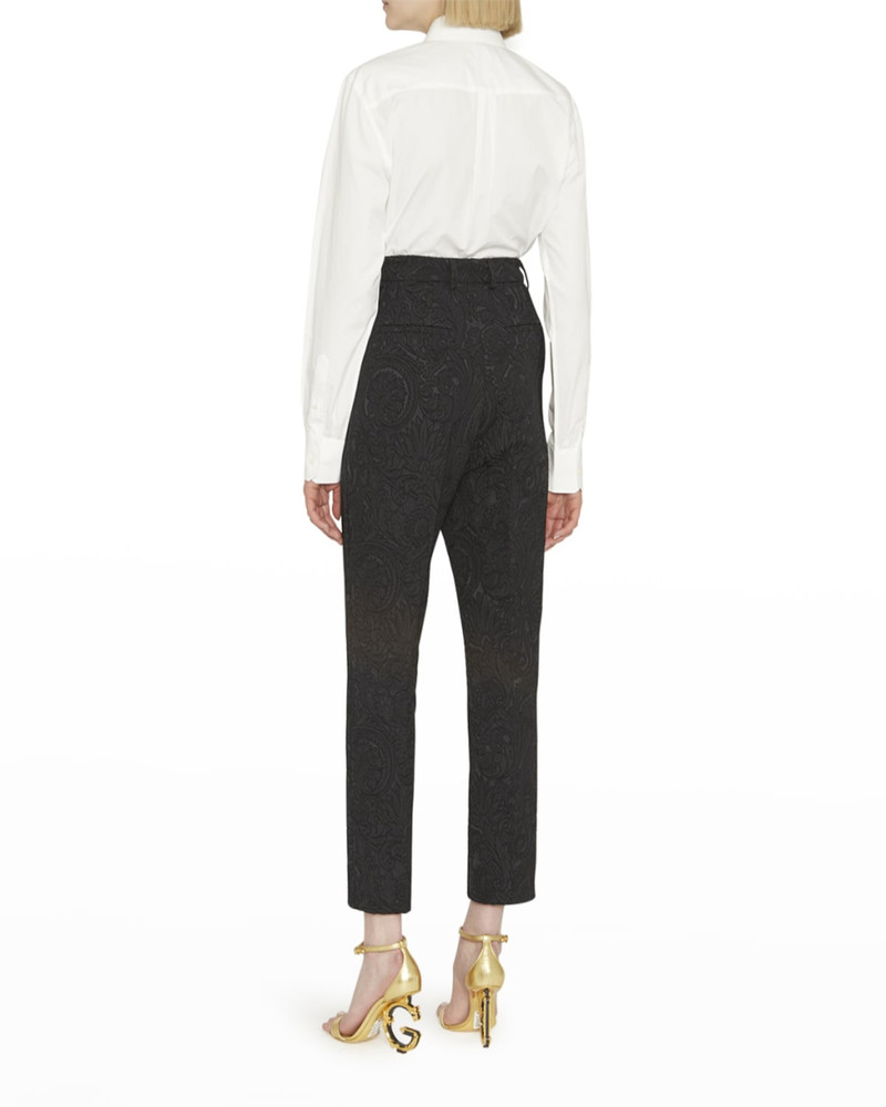 Jacquard High-Waisted Straight-Leg Pants 4