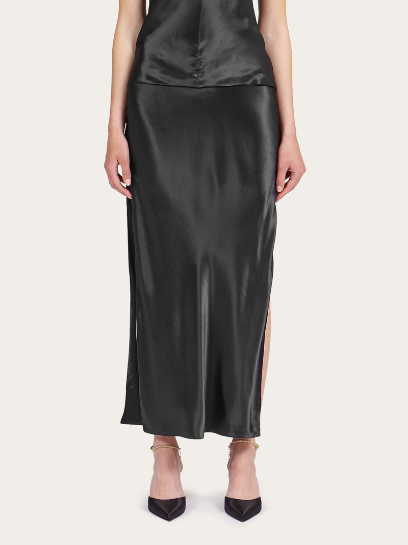FERRAGAMO Longline satin skirt outlook