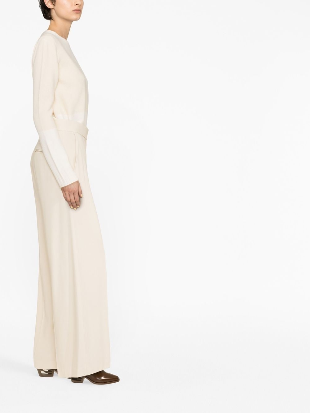 high-waisted wide-leg trousers - 3