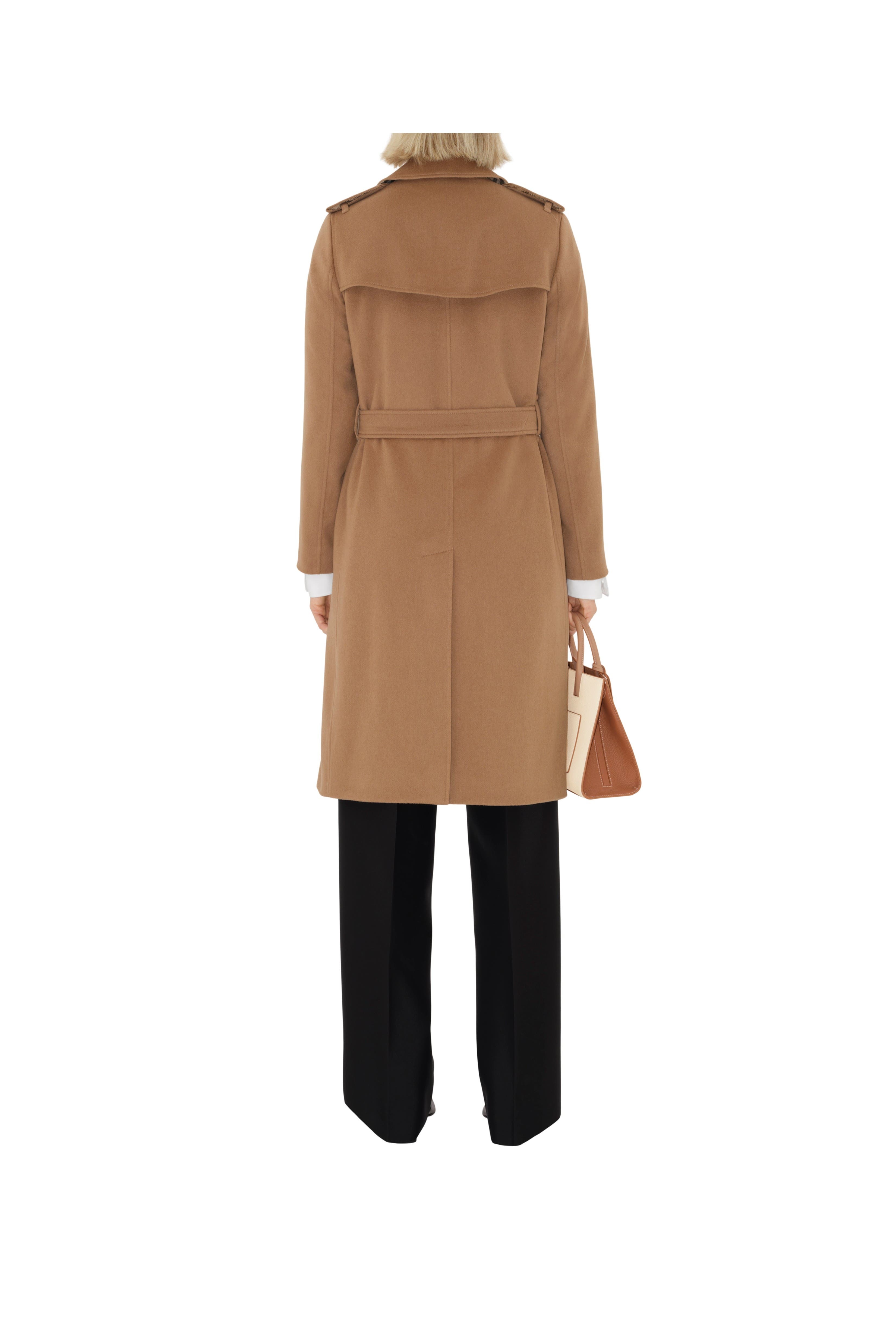 burberry Long Cashmere Blend Kensington Trench Coat in Camel Melange at Nordstrom - 4