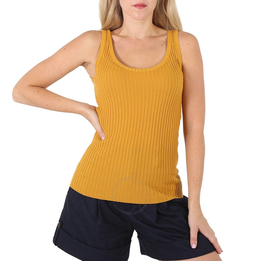 Chloe Ladies Sunlight Yellow Fitted Tank Top - 1