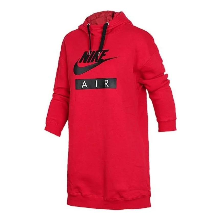 (WMNS) Nike Air Hooded Dress 'Red Black' AH0236-657 - 1