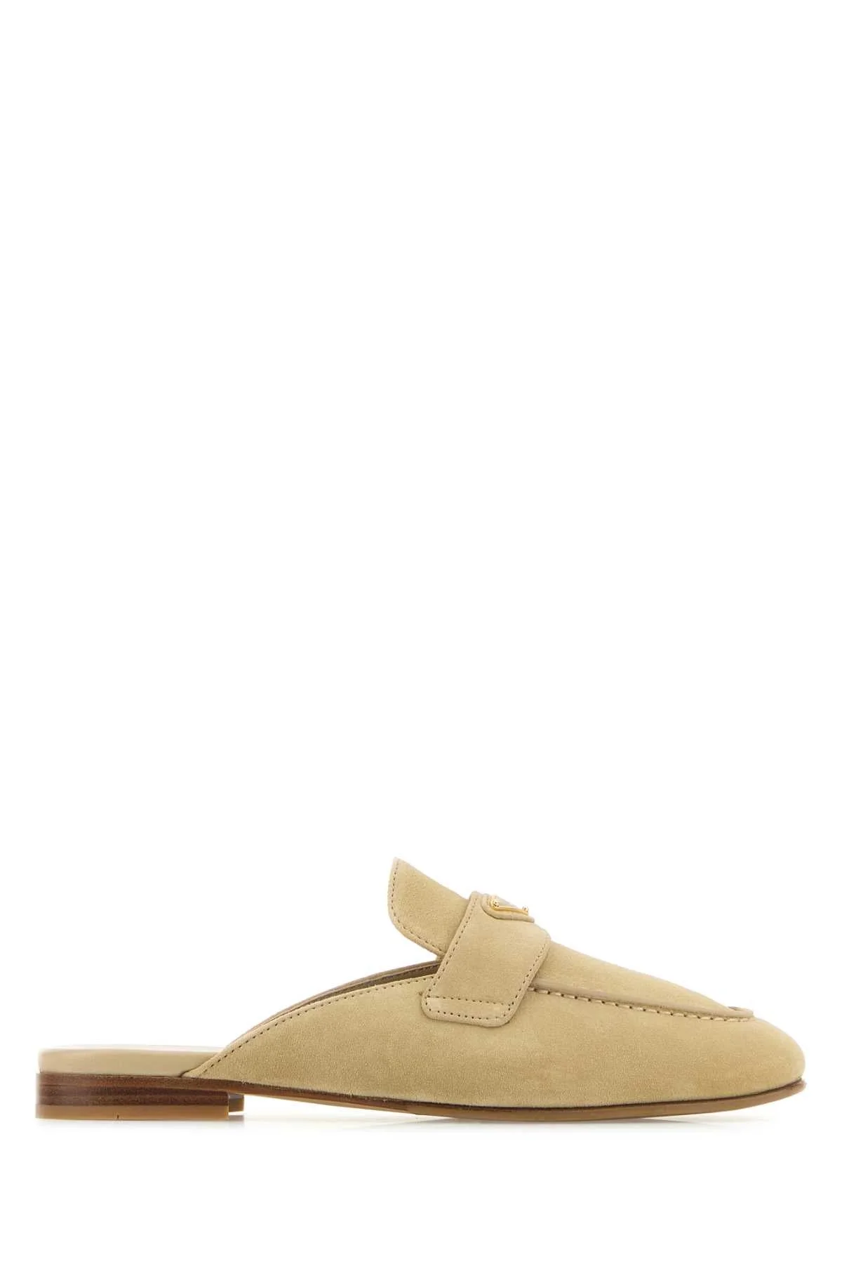 Prada Women Sand Suede Slippers - 1