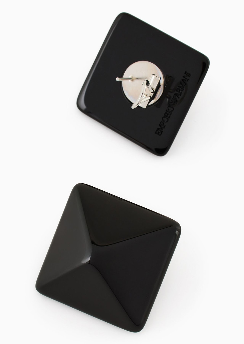 EMPORIO ARMANI Oversize square faceted earrings outlook