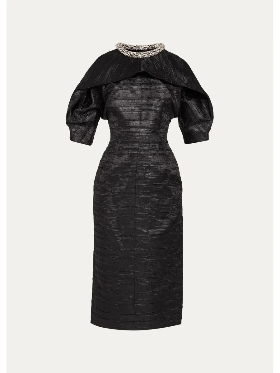 Ashleigh Embellished-Neck Midi Dress - 1