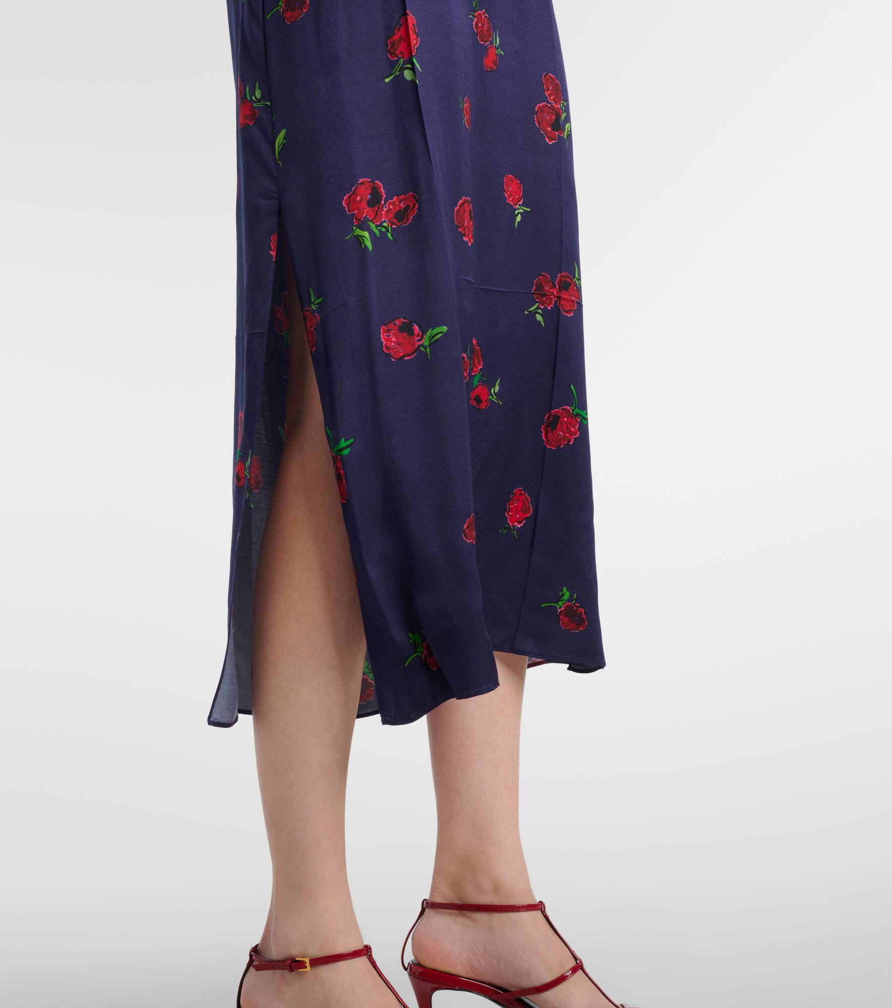 Sicily printed twill slip dress - 5