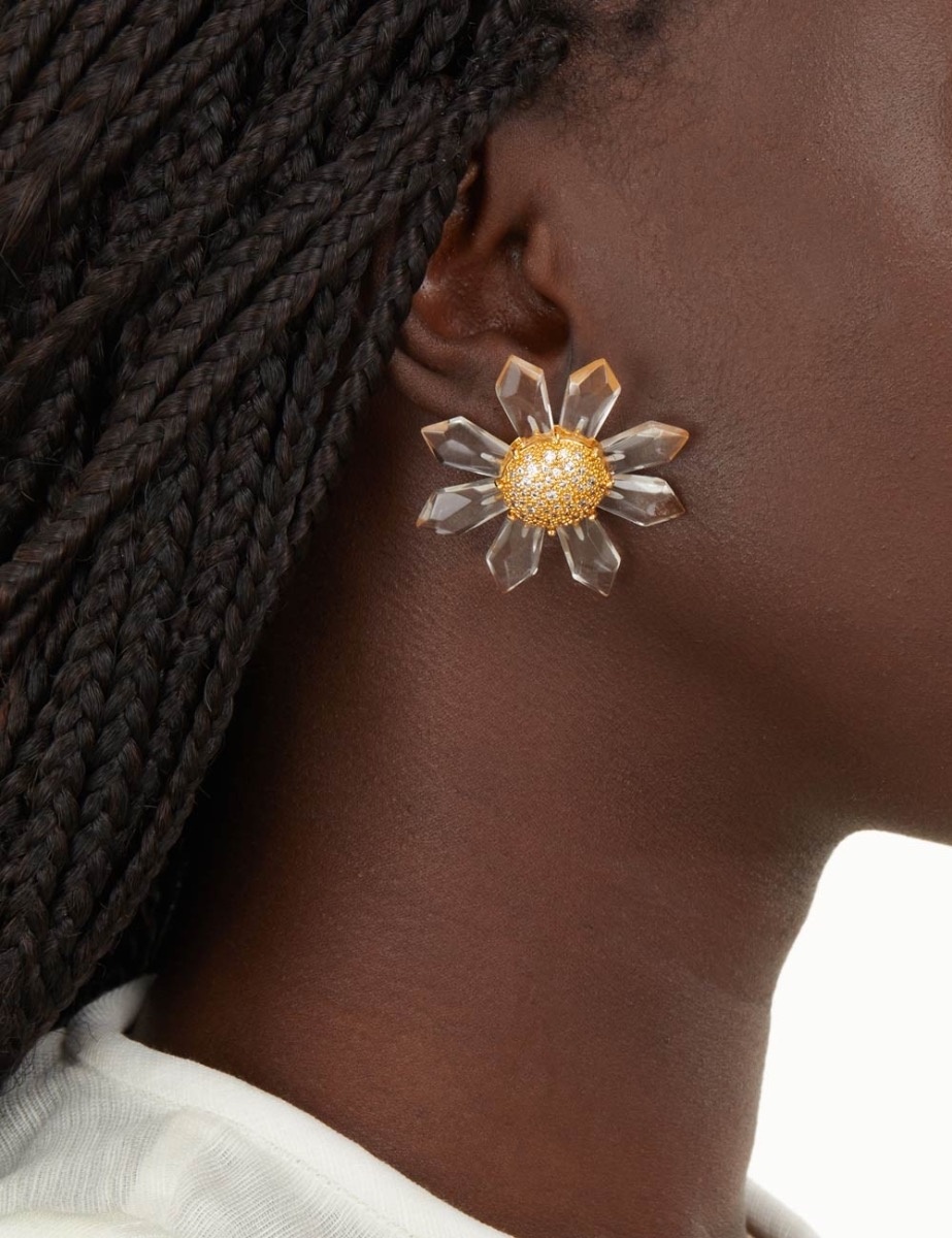 QUARTZ SUNFLOWER EARRINGS - 2
