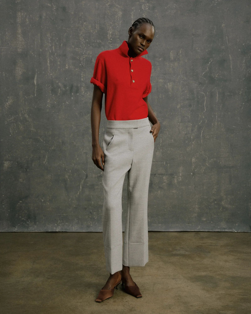 SHORT SLEEVE KNIT CASHMERE POLO RED 5