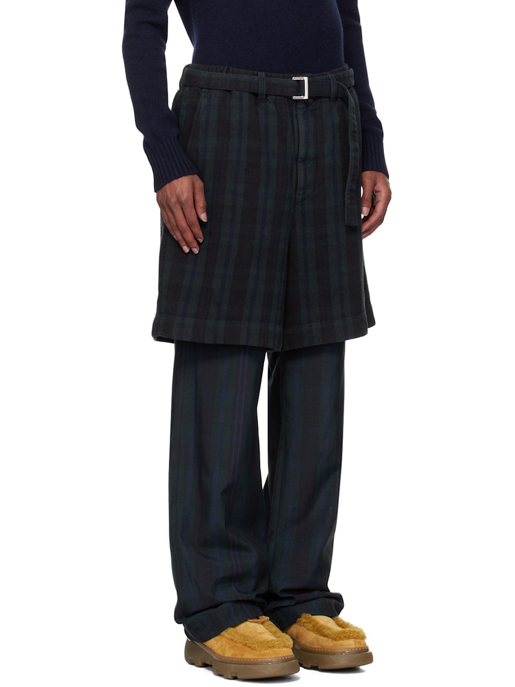 Black & Green Plaid Trousers - 2