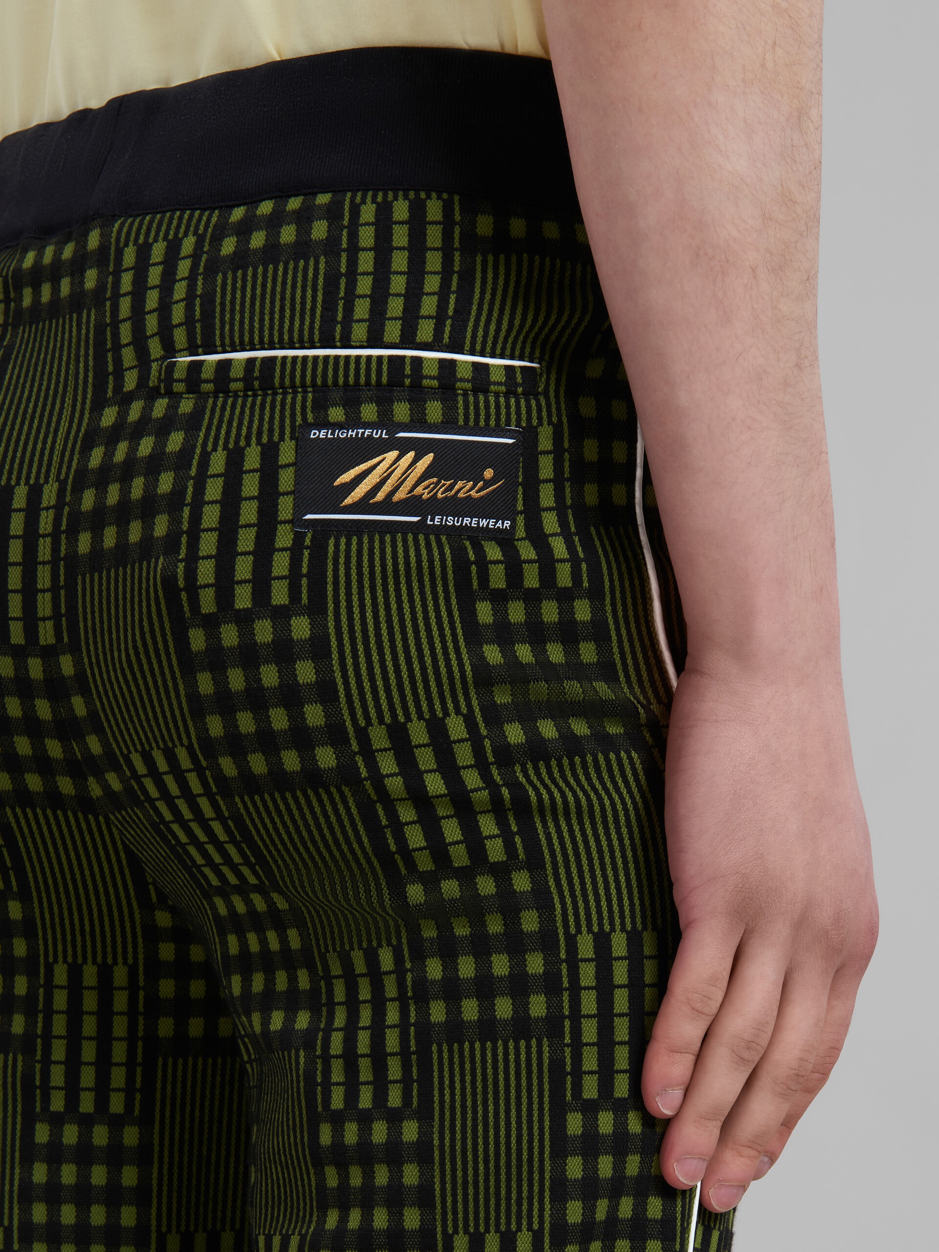 GREEN JERSEY TROUSERS WITH CHECKS AND STRIPES - 4