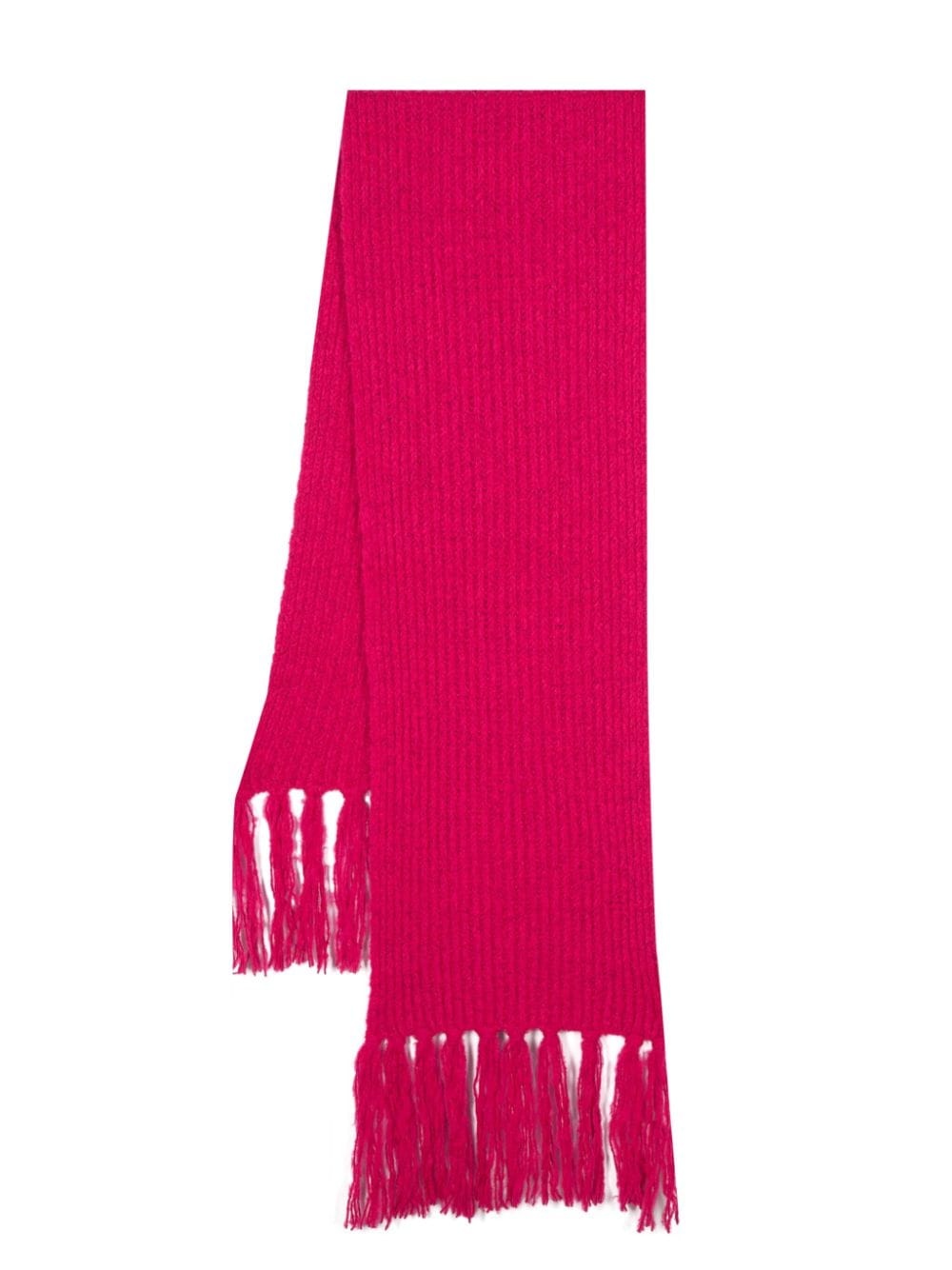waffle-knit fringed scarf - 1