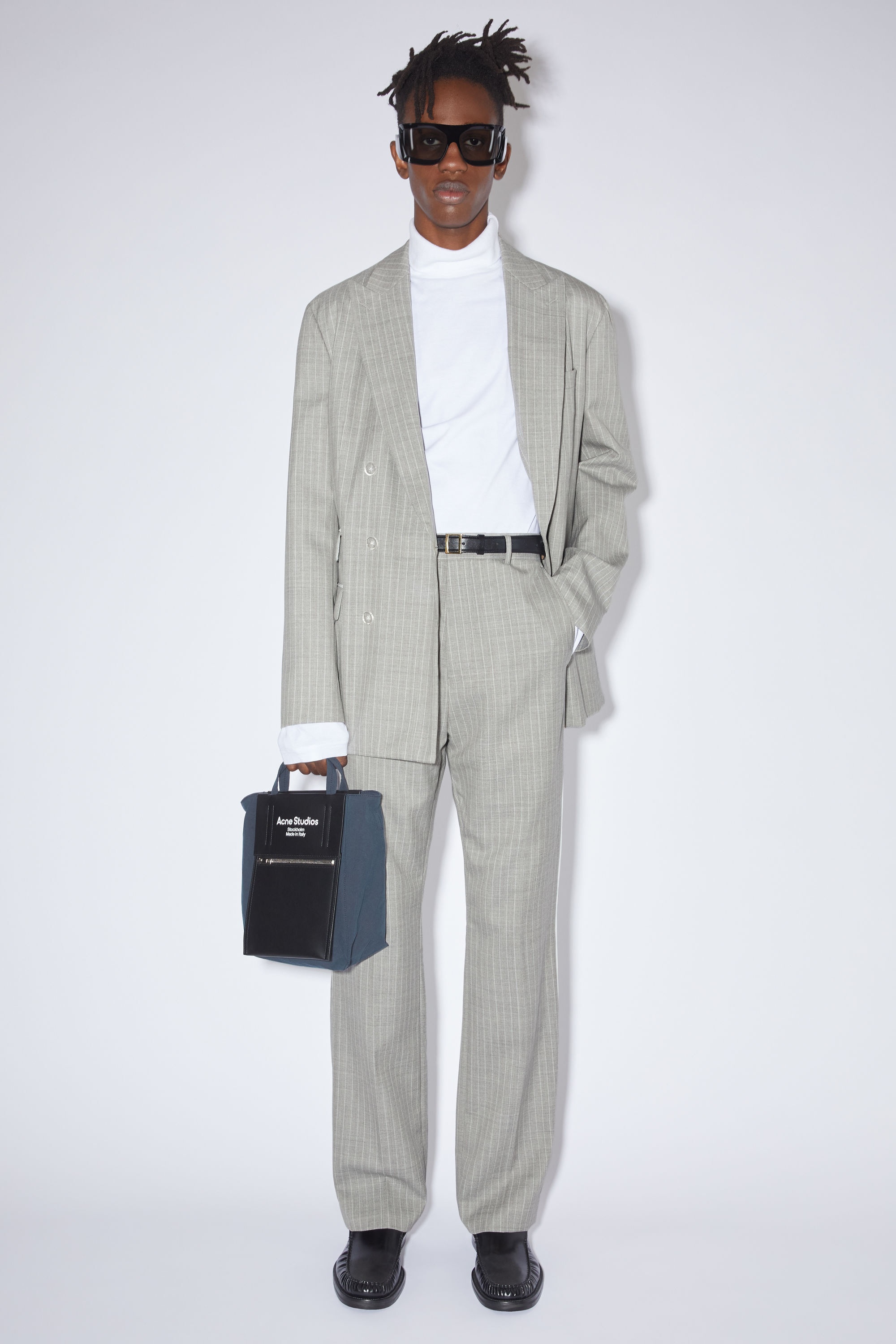 Wool tailored trousers - Pearl grey - 2