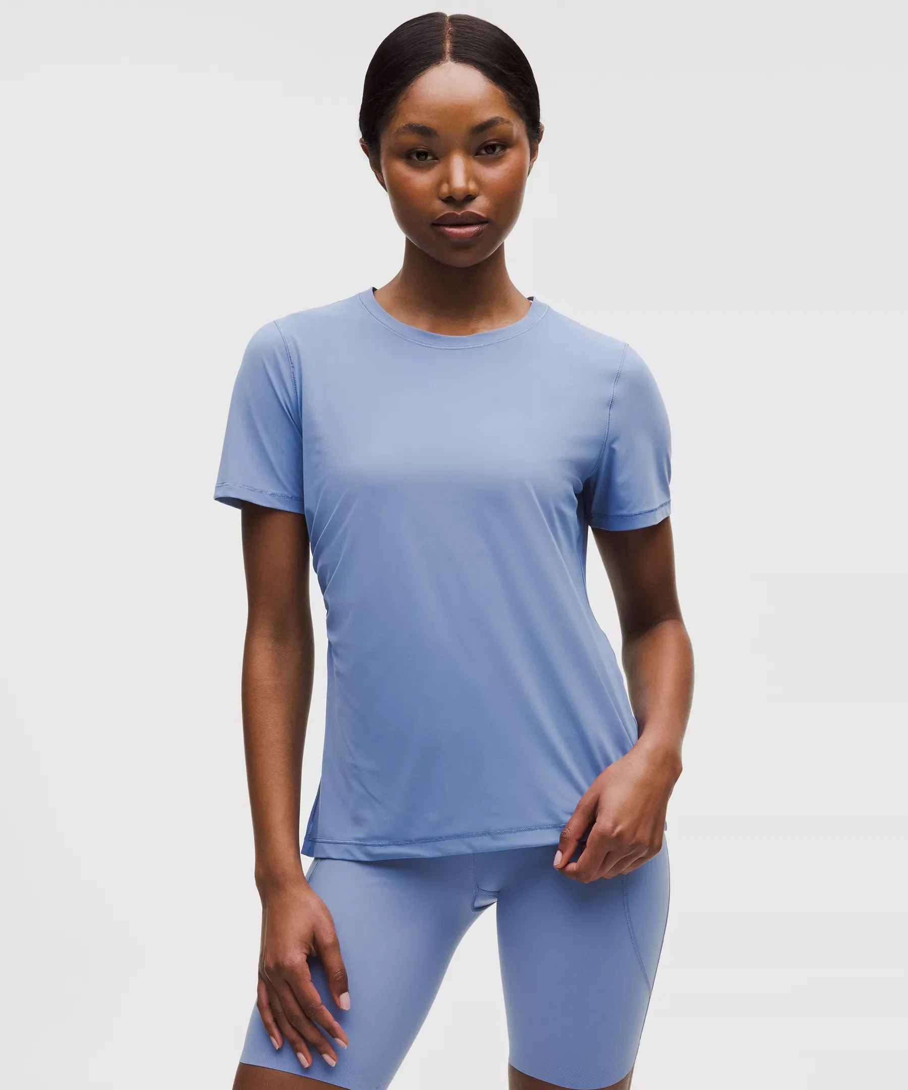 Side-Ruched Running Short-Sleeve Shirt - 1