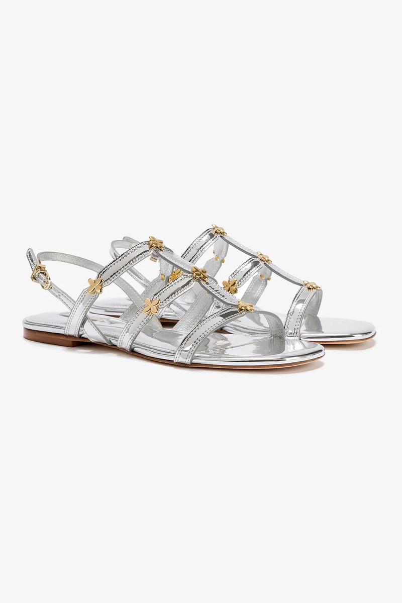 Harmony Flat Sandal In Silver Specchio 3