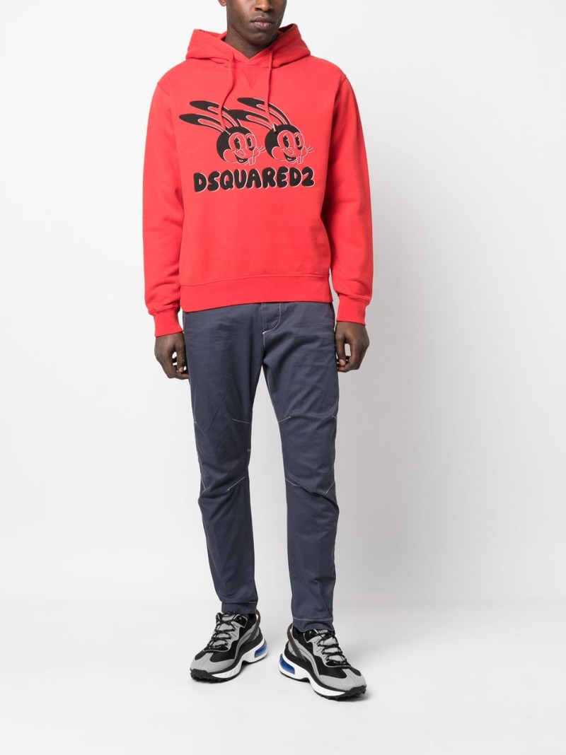 DSQUARED2 graphic-print cotton hoodie outlook