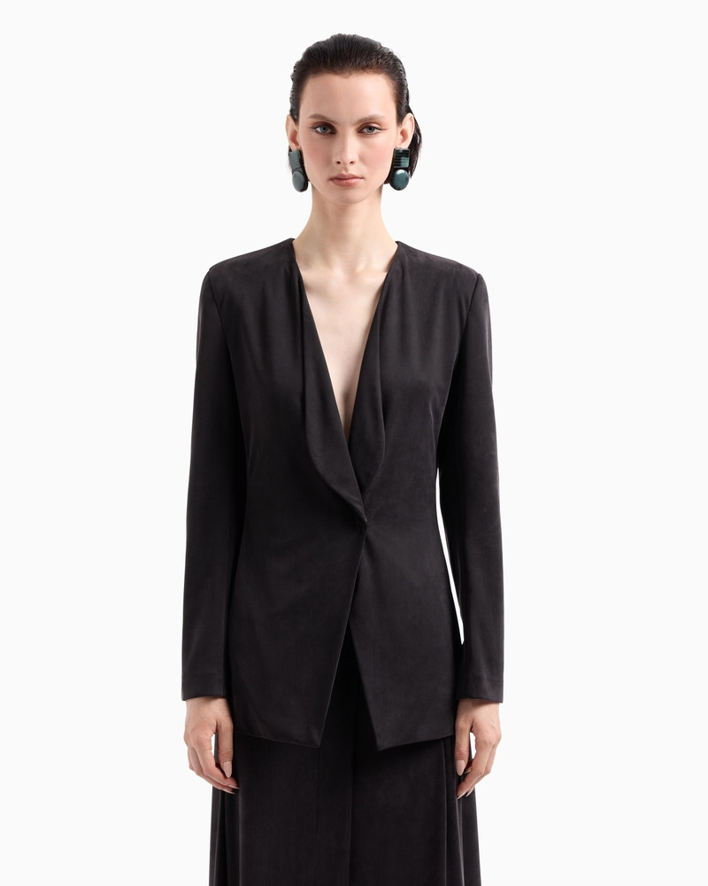 GIORGIO ARMANI SINGLE-BREASTED JACKET IN CUPRO JERSEY INTERLOCK outlook