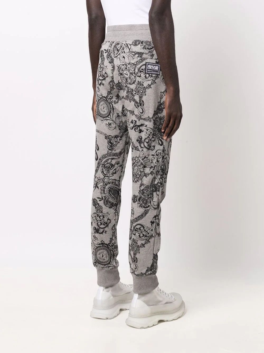 baroque-pattern print track pants - 4