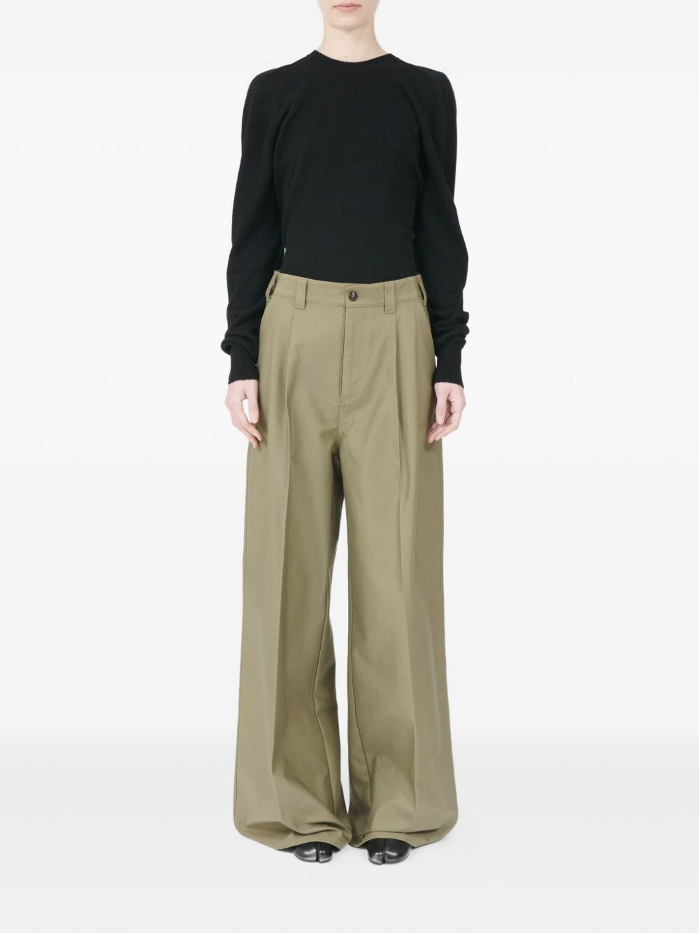 pleated straight trousers - 2