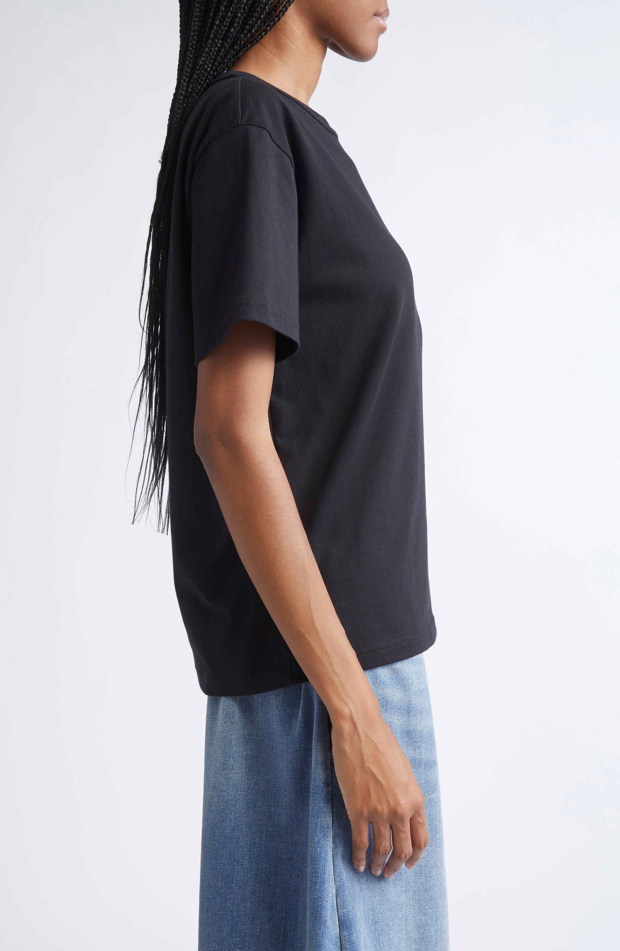Alexander Wang Puff Logo Cotton Jersey T-Shirt in Black at Nordstrom - 4