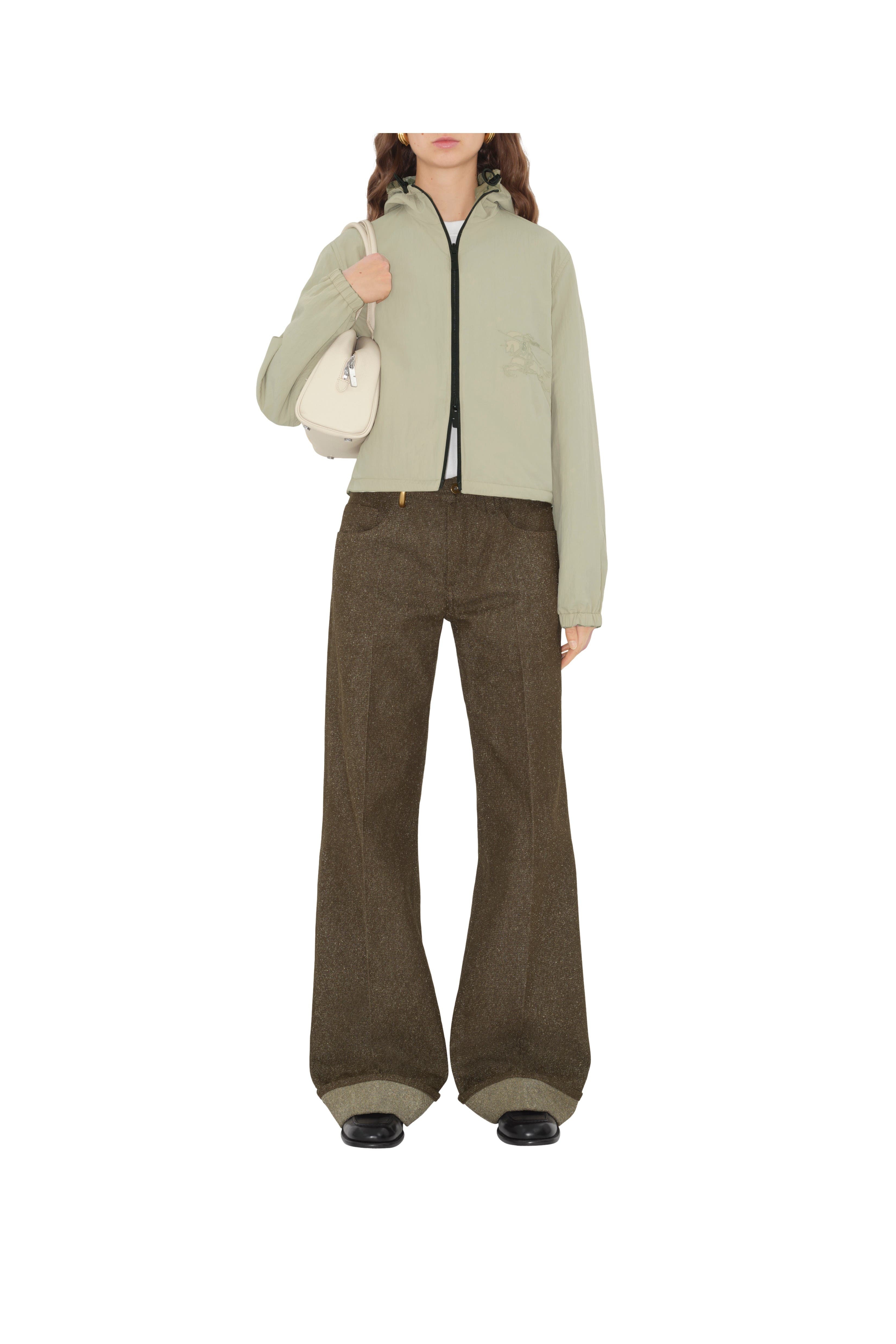 burberry Cropped Reversible Check Jacket in Skylark at Nordstrom - 2