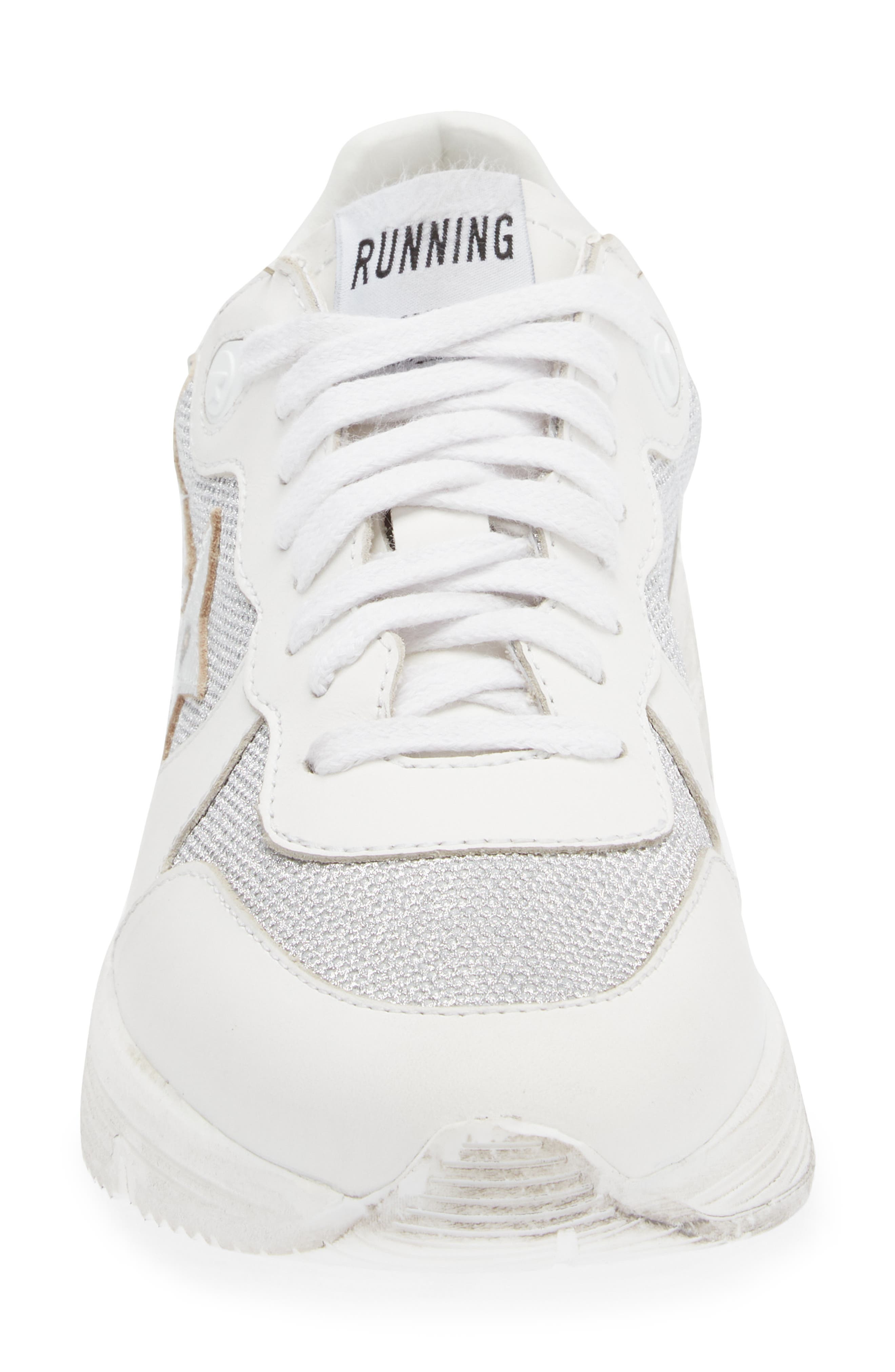 Golden Goose Running Sole Sneaker in Optic White/Silver at Nordstrom - 4