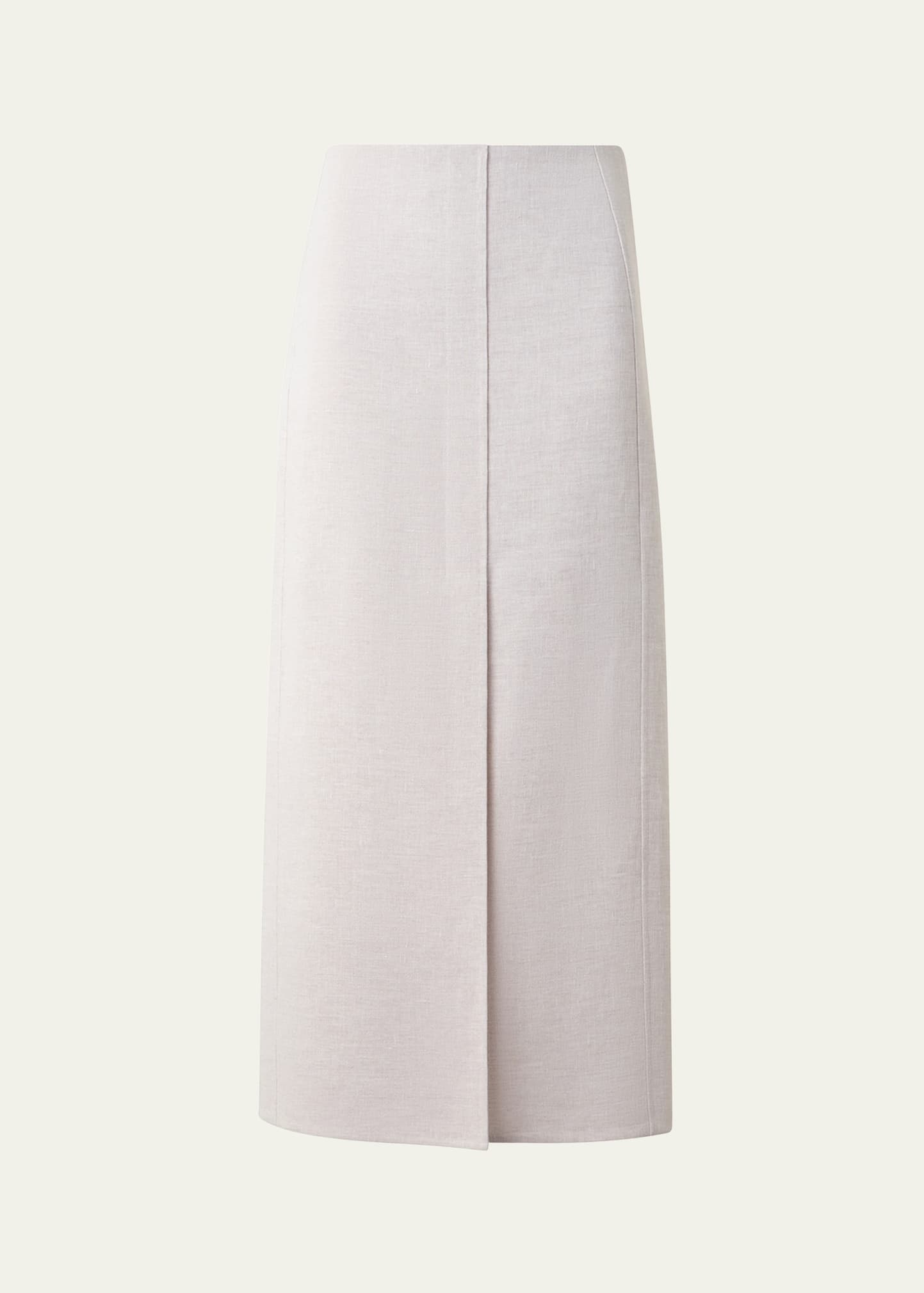 Twisted Linen Double-Face Midi Pencil Skirt - 1