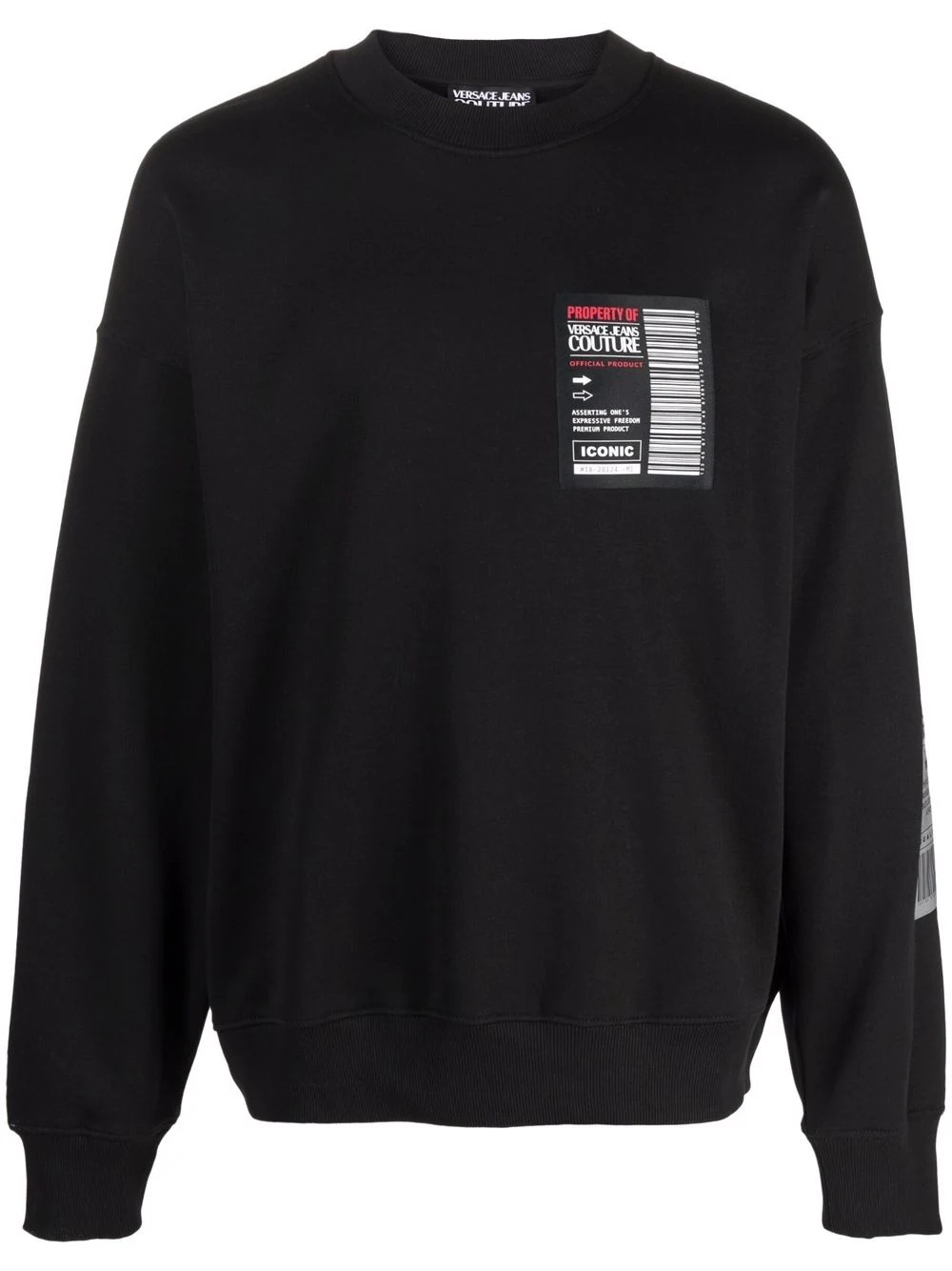 logo-patch cotton sweatshirt - 1