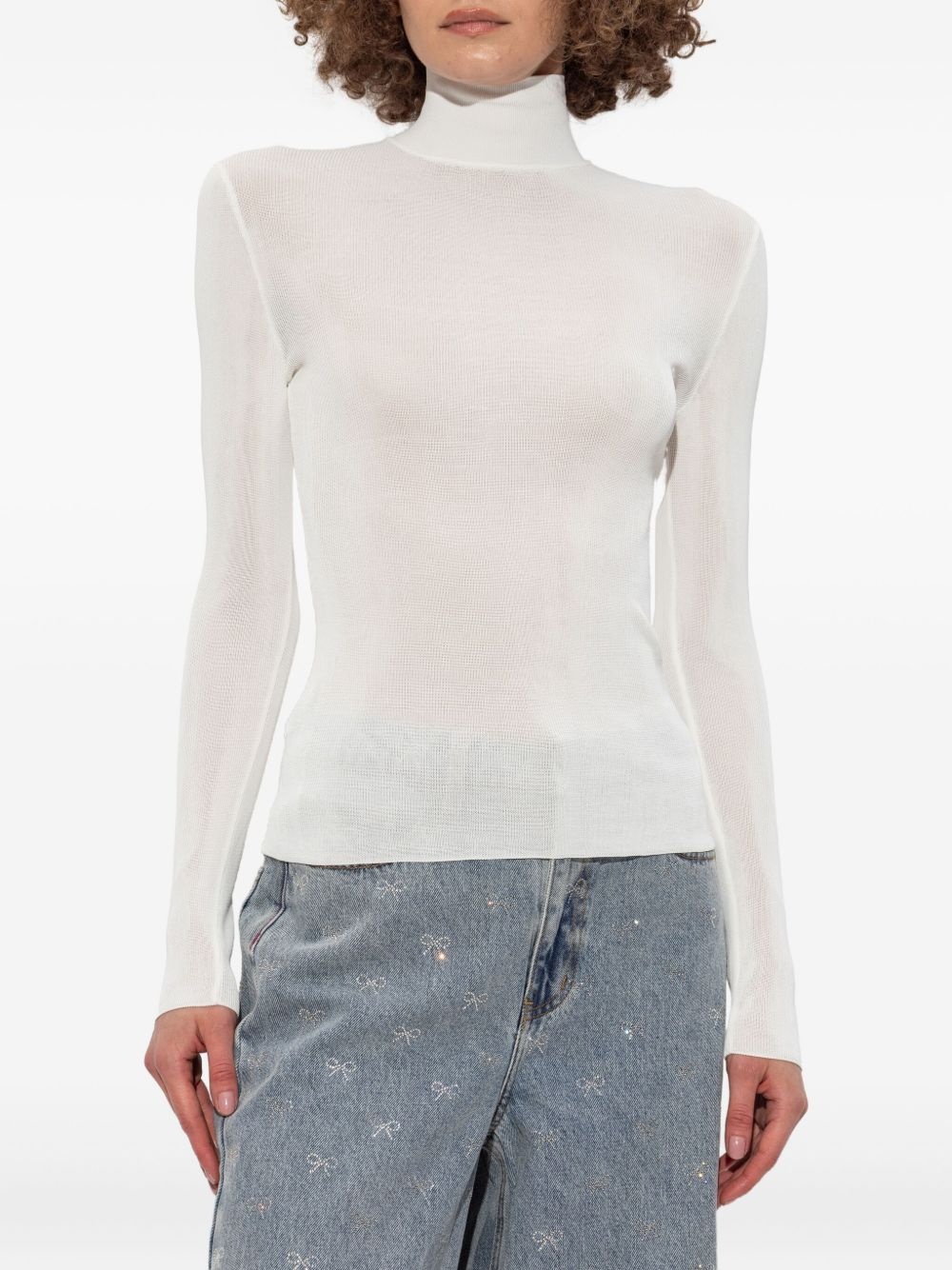 ribbed high-neck top - 3