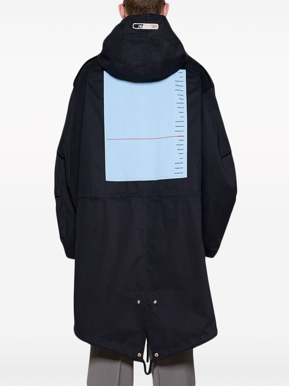 logo-print hooded cotton parka - 5